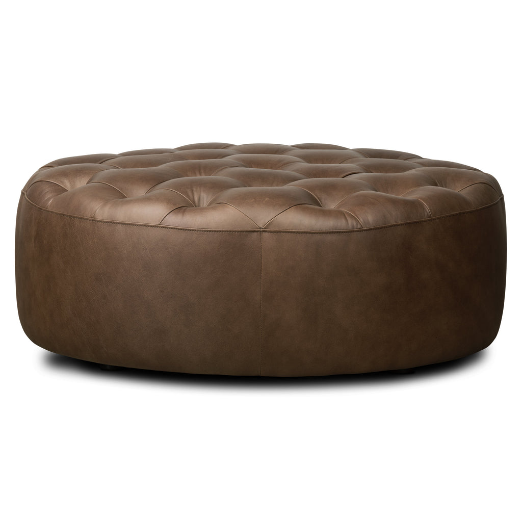 Ottoman en cuir | Marron cacao