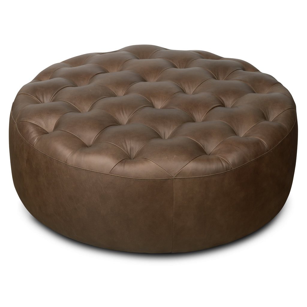 Ottoman en cuir | Marron cacao