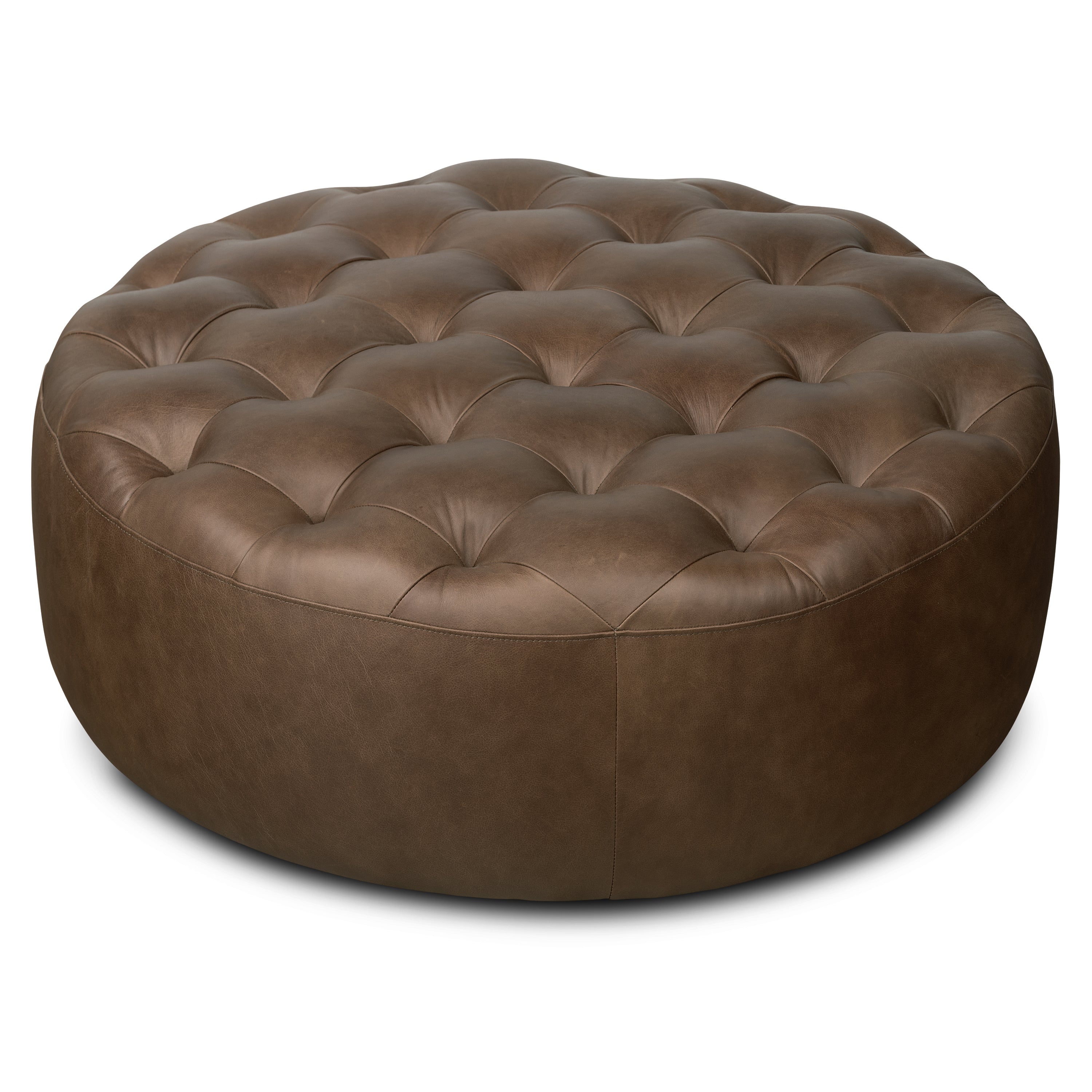 Ottoman en cuir | Marron cacao