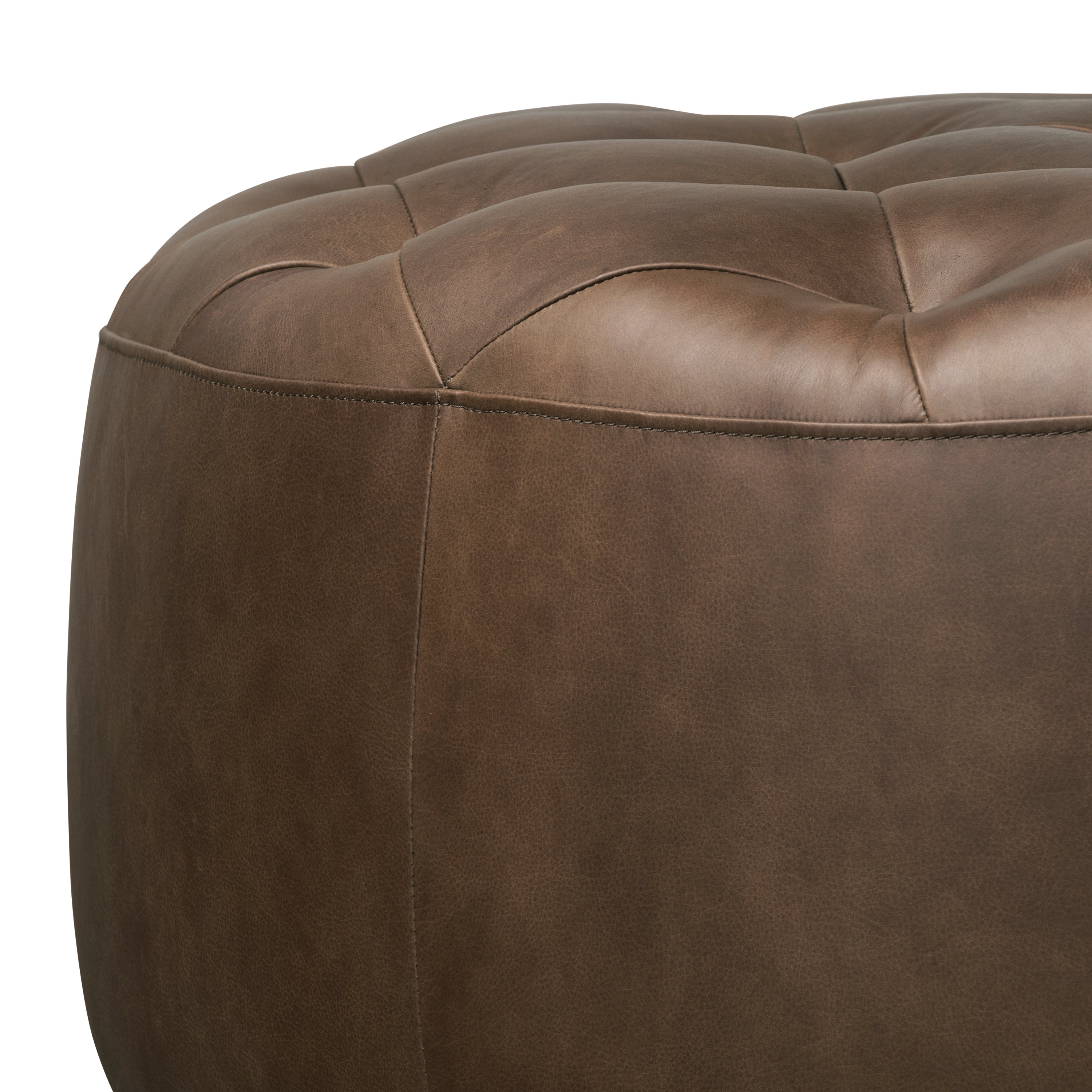 Ottoman en cuir | Marron cacao