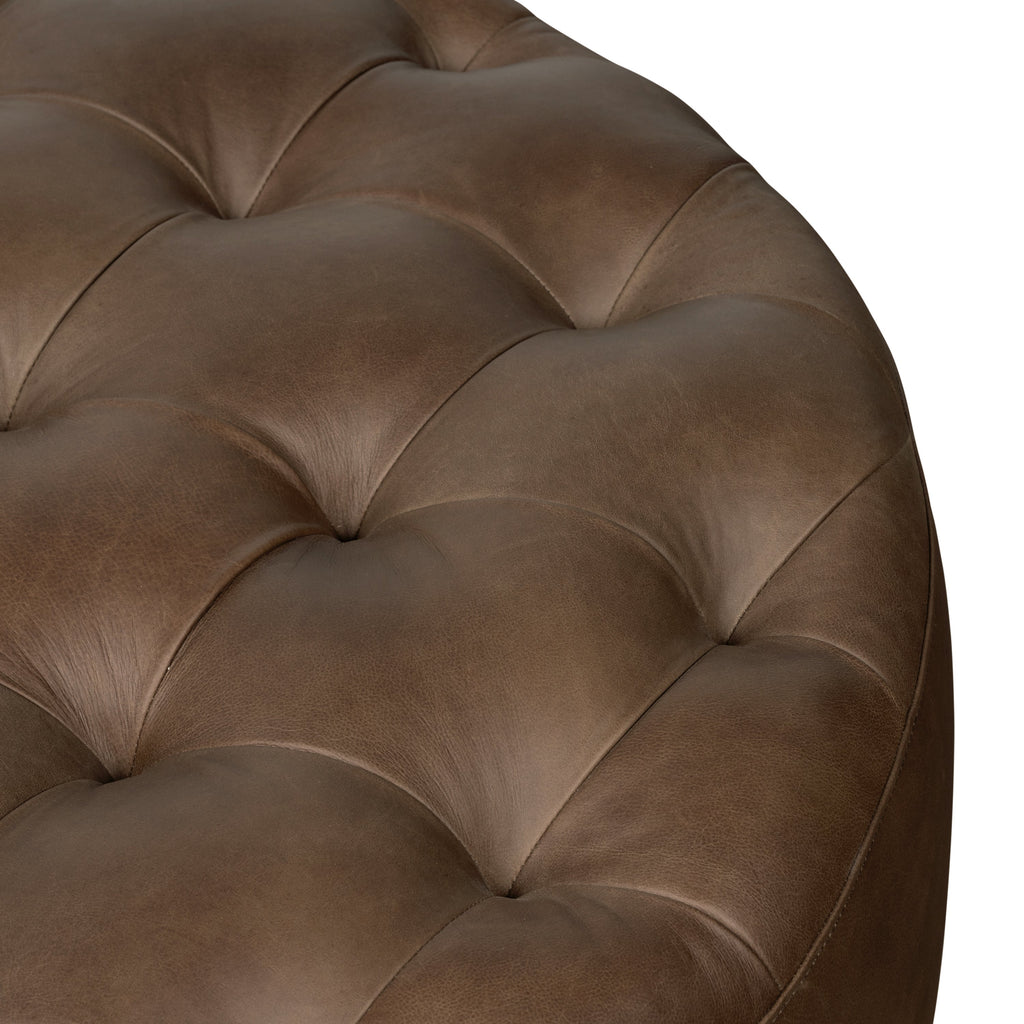 Ottoman en cuir | Marron cacao