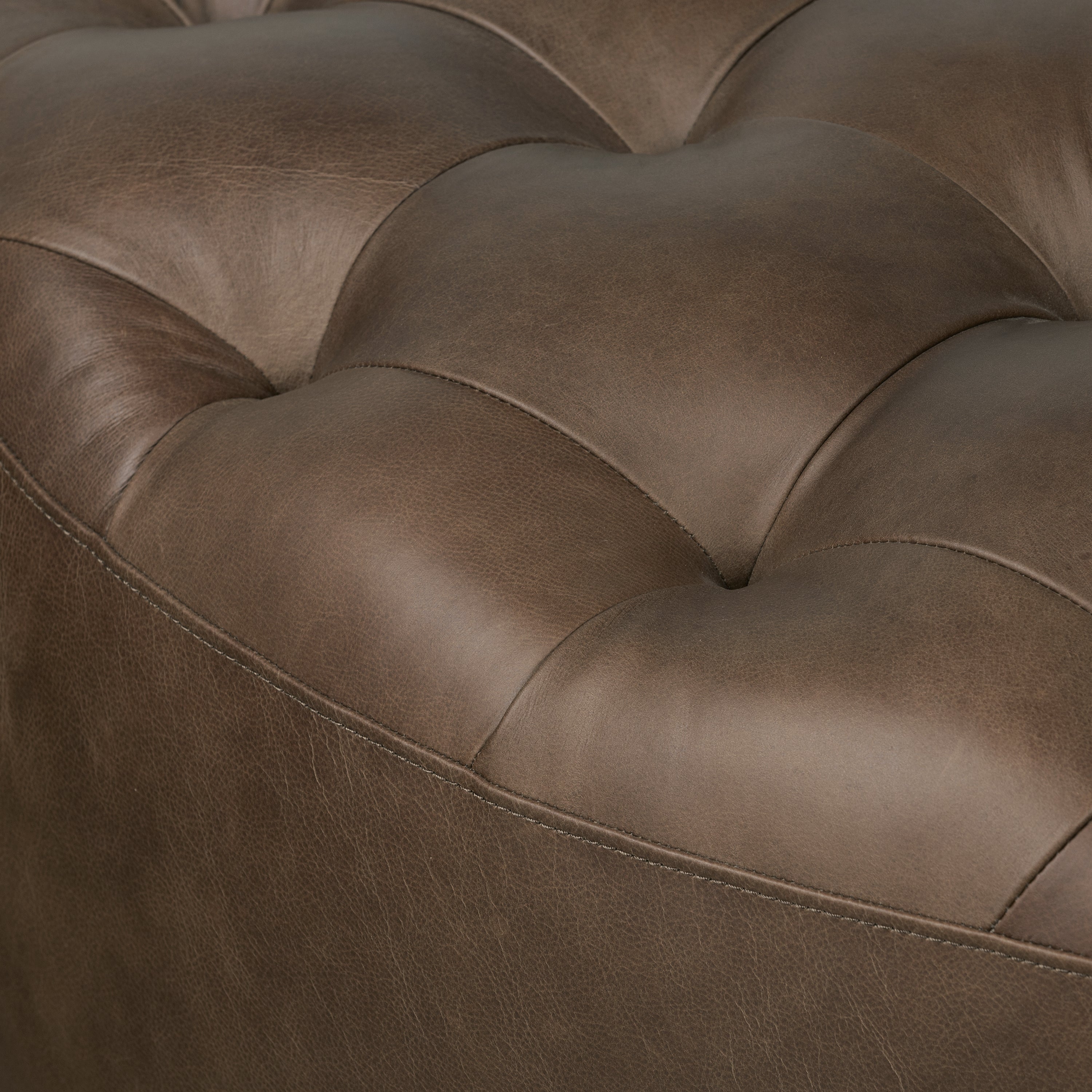 Ottoman en cuir | Marron cacao