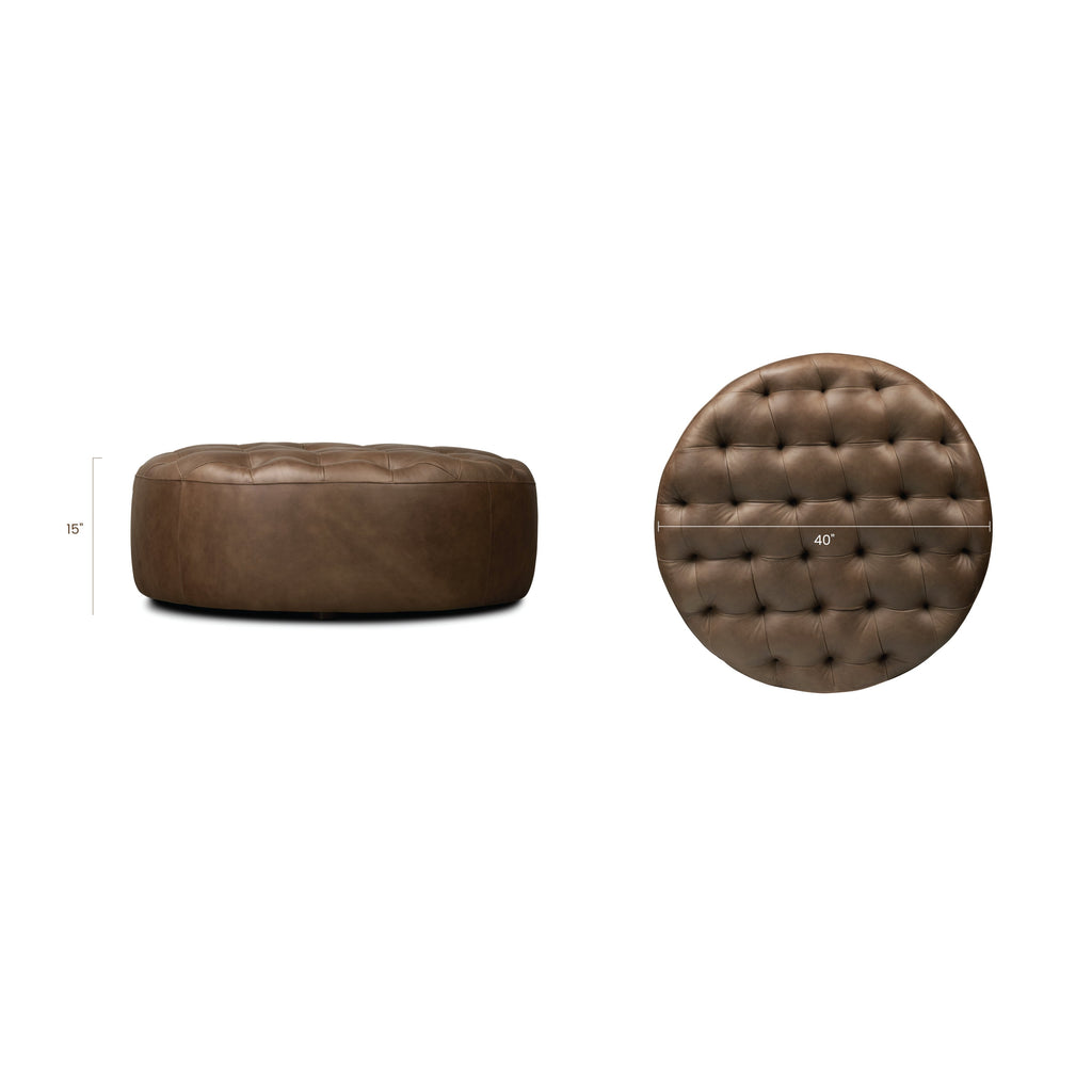 Ottoman en cuir | Marron cacao