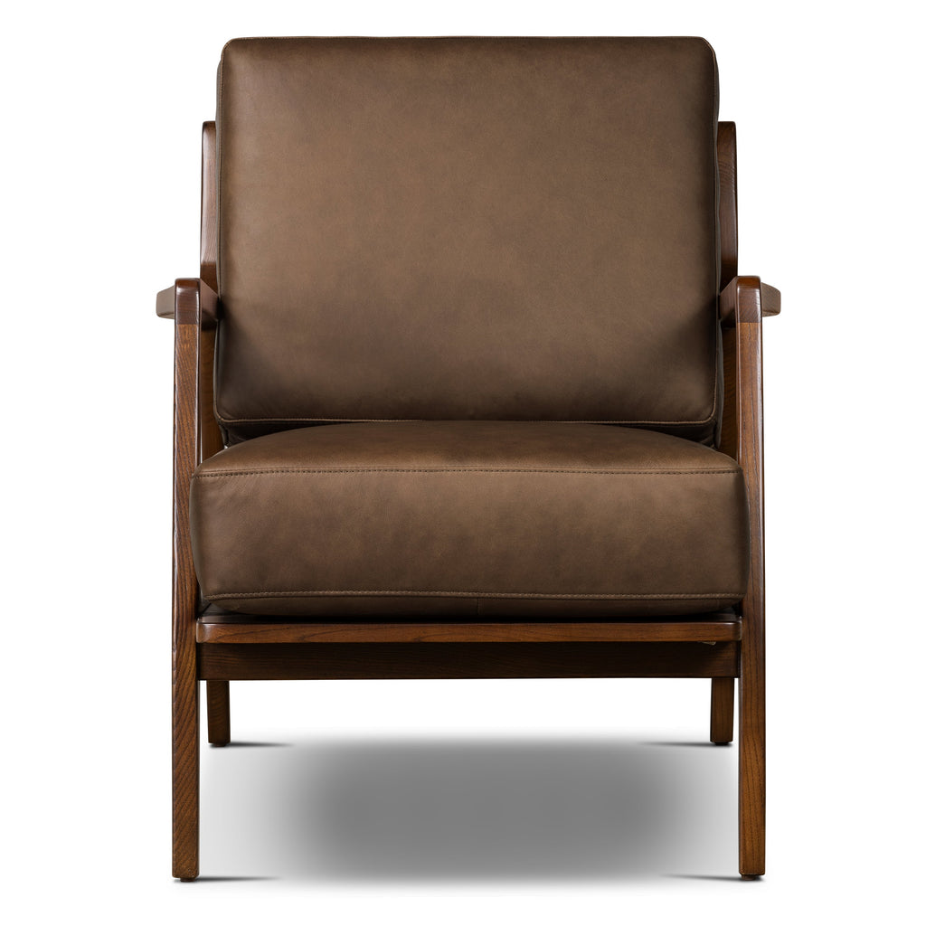 Fauteuil lounge en cuir | Marron cacao