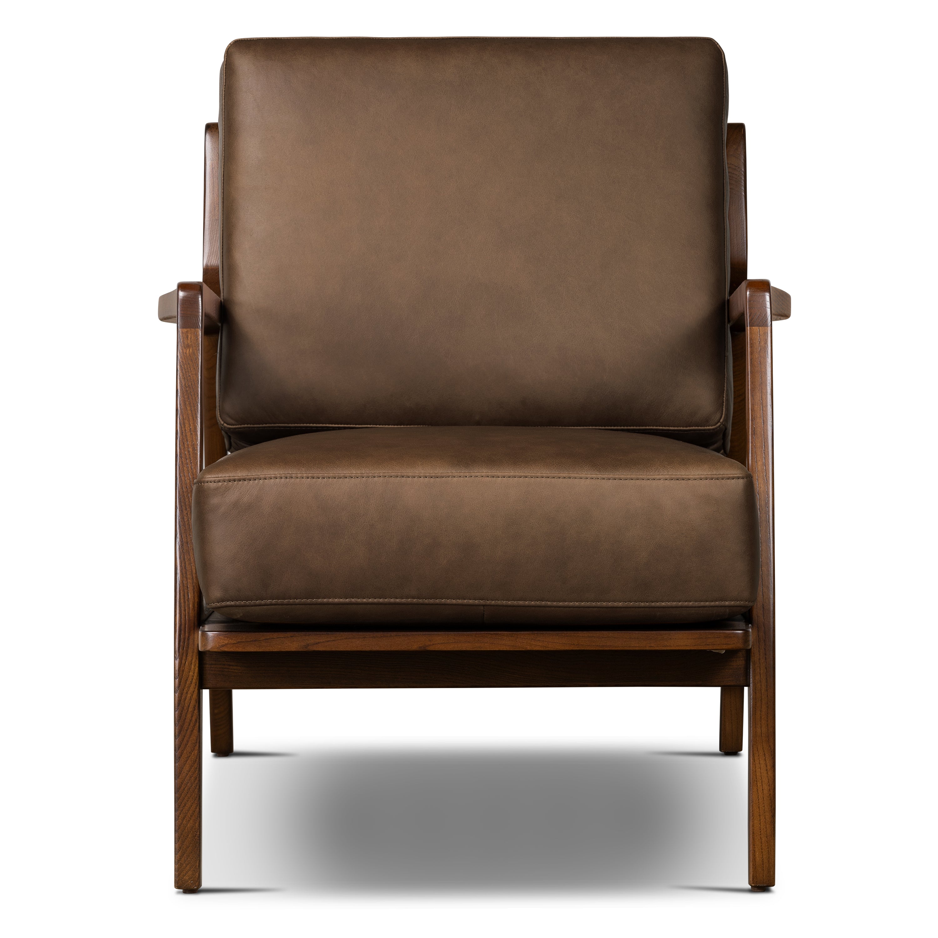Fauteuil lounge en cuir | Marron cacao
