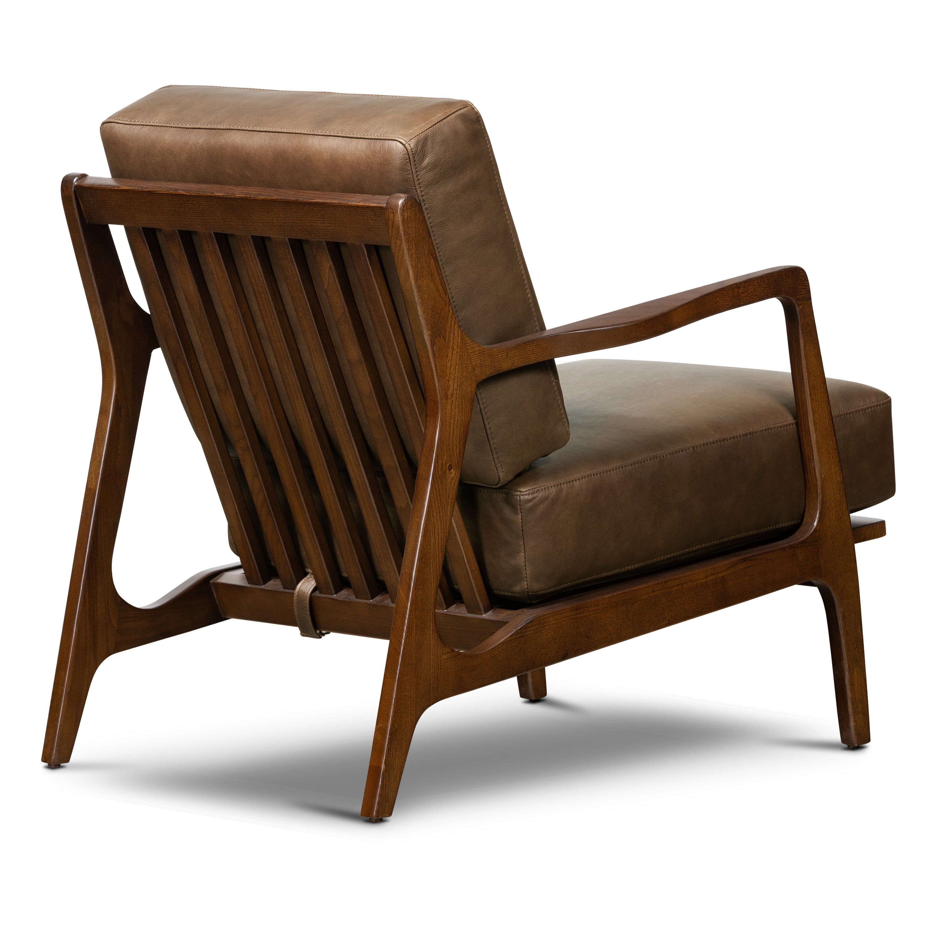 Fauteuil lounge en cuir | Marron cacao
