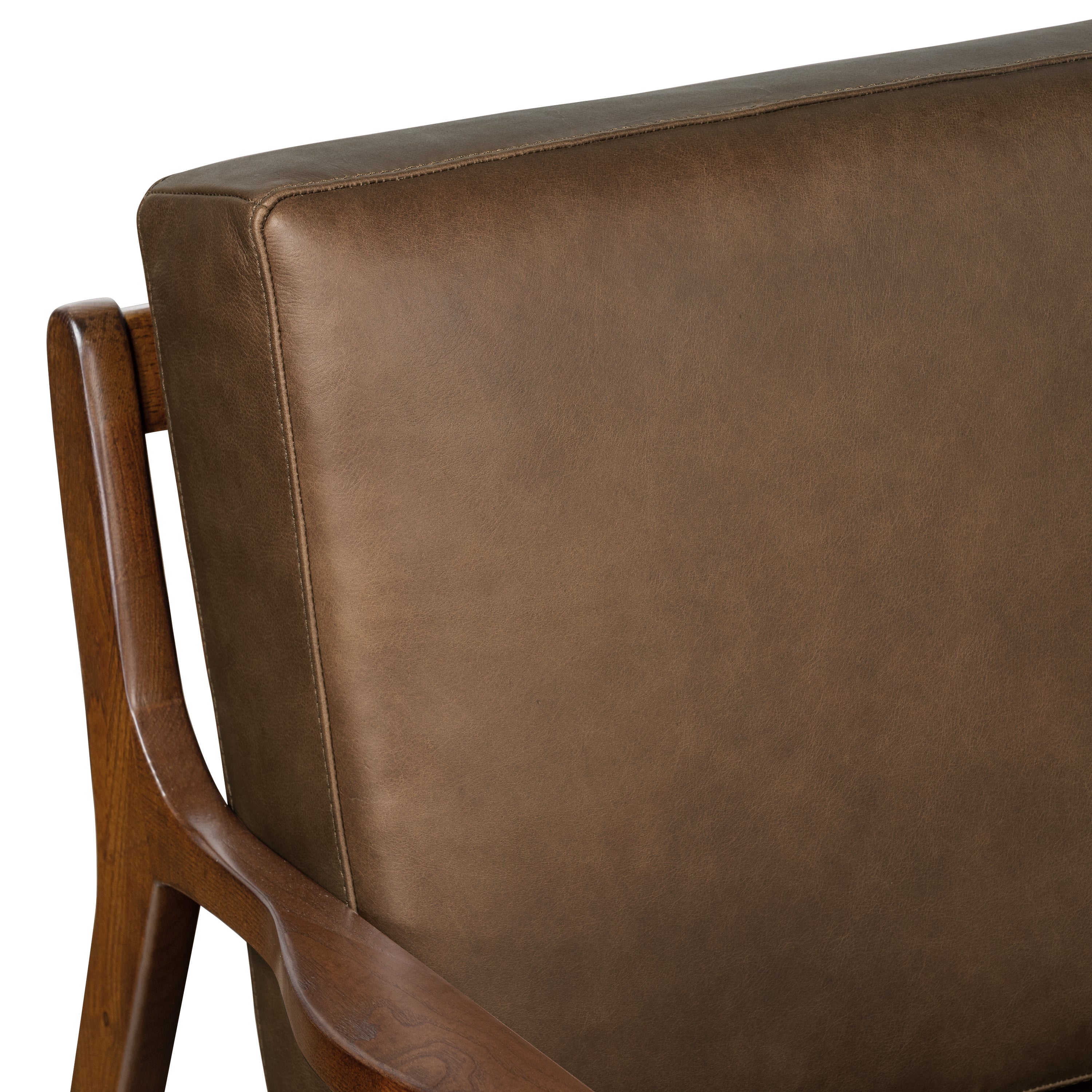 Fauteuil lounge en cuir | Marron cacao
