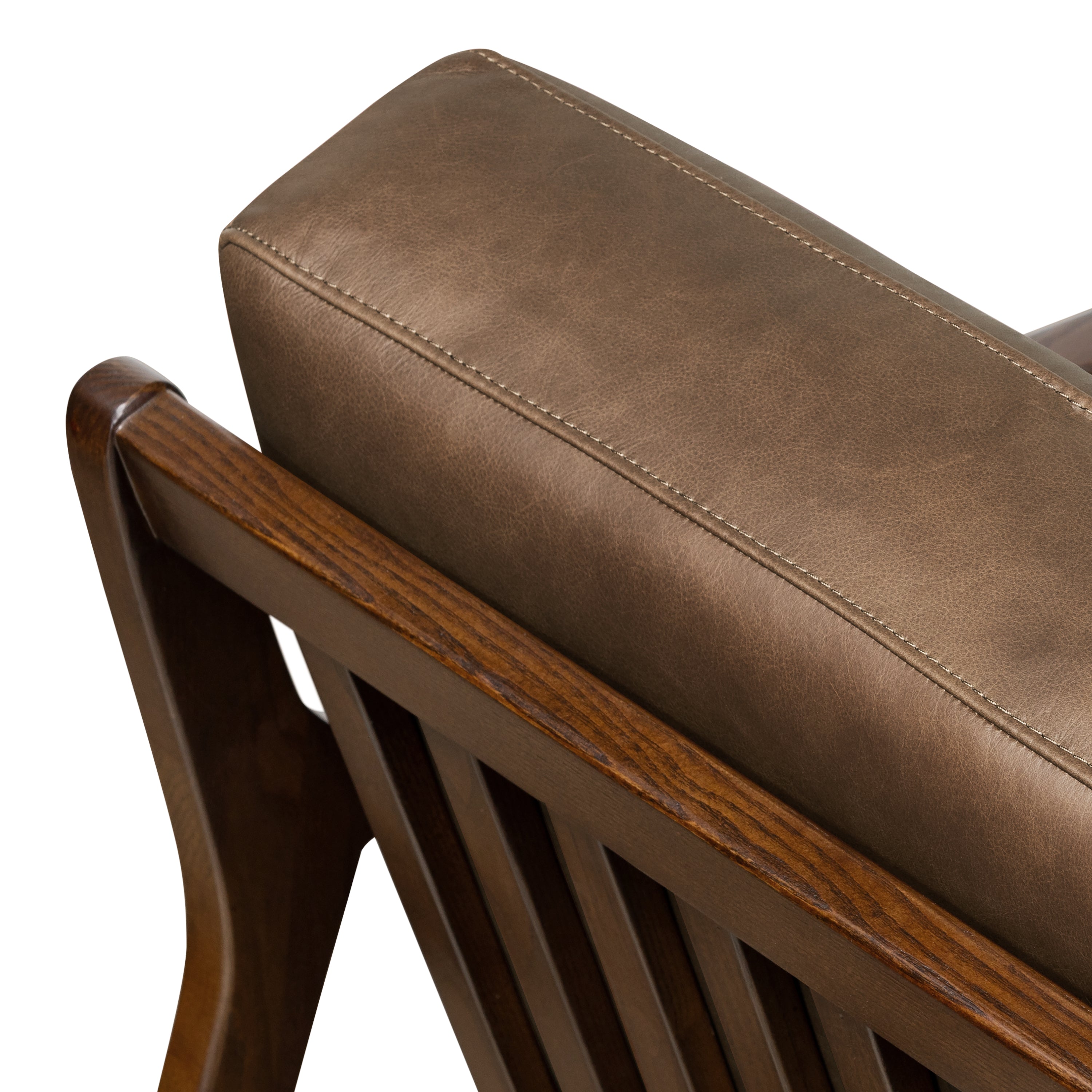 Fauteuil lounge en cuir | Marron cacao