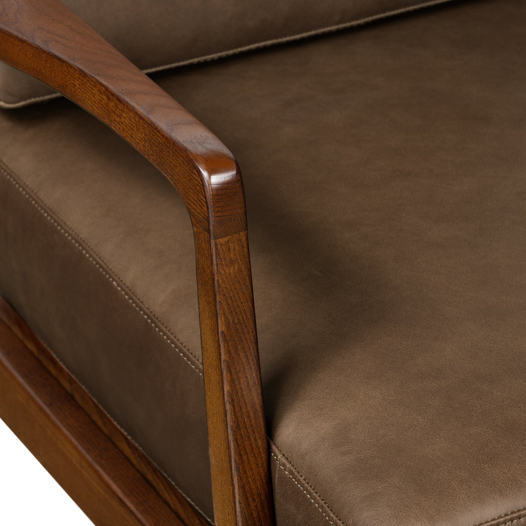 Fauteuil lounge en cuir | Marron cacao
