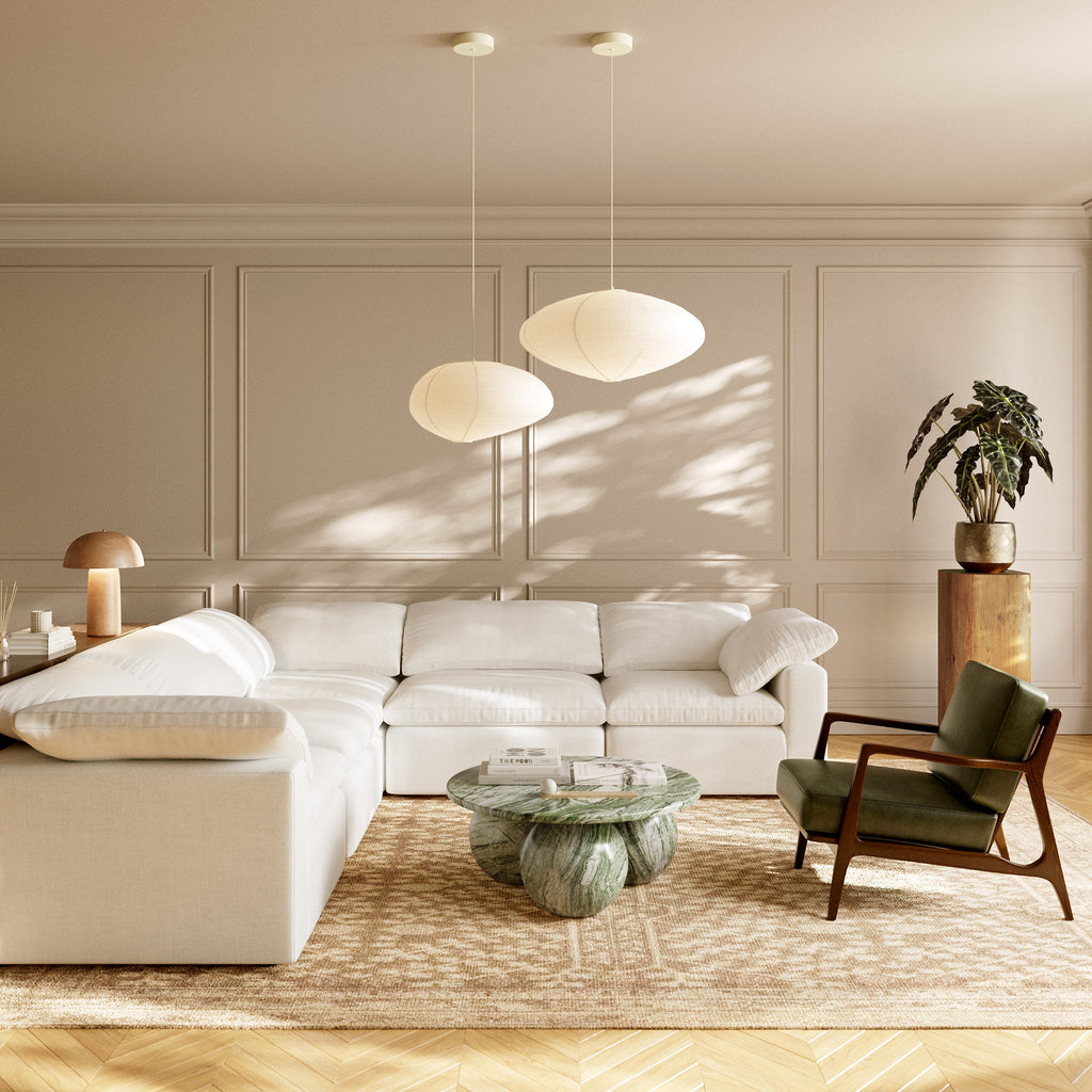 Fauteuil en cuir | Vert olive