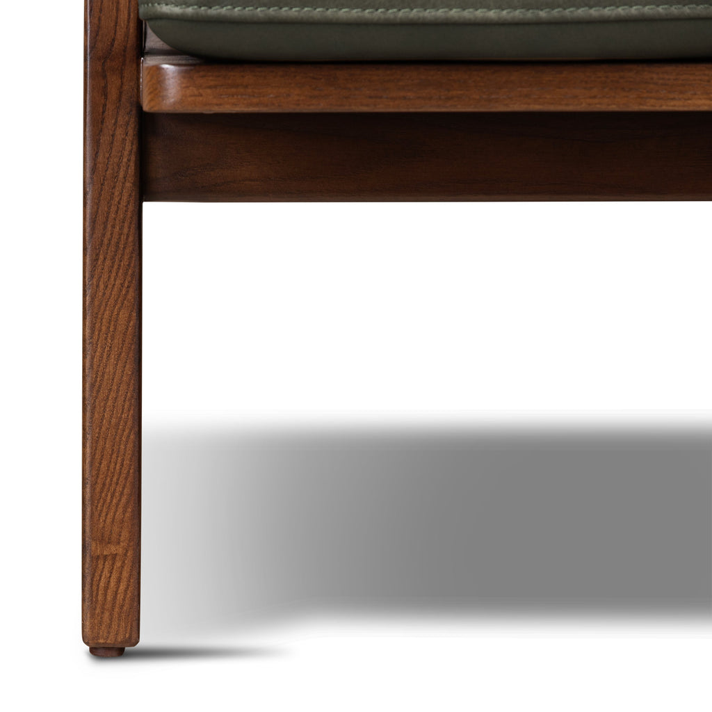 Fauteuil en cuir | Vert olive