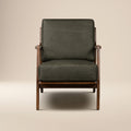 Fauteuil en cuir | Vert olive