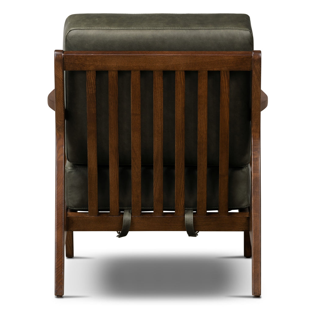Fauteuil en cuir | Vert olive