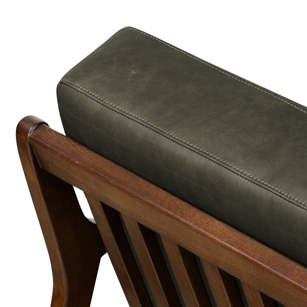 Fauteuil en cuir | Vert olive