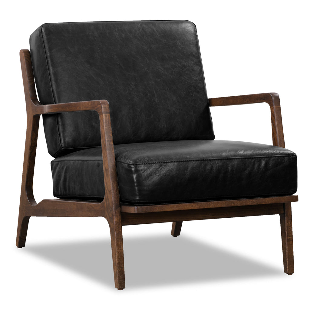 Fauteuil en cuir | Noir onyx