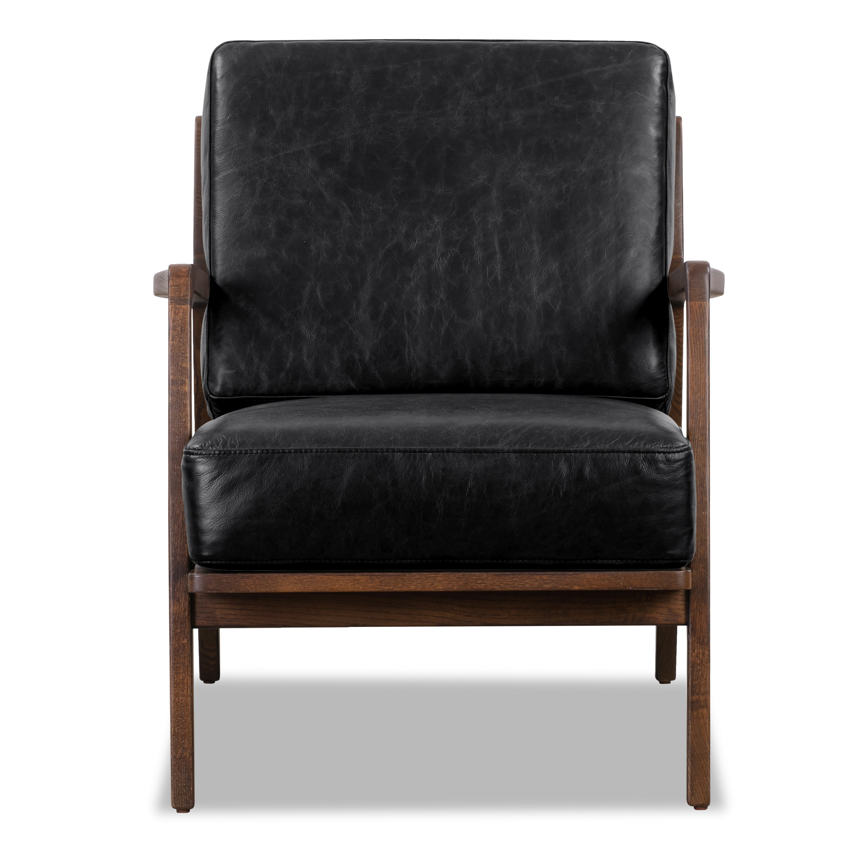 Fauteuil en cuir | Noir onyx