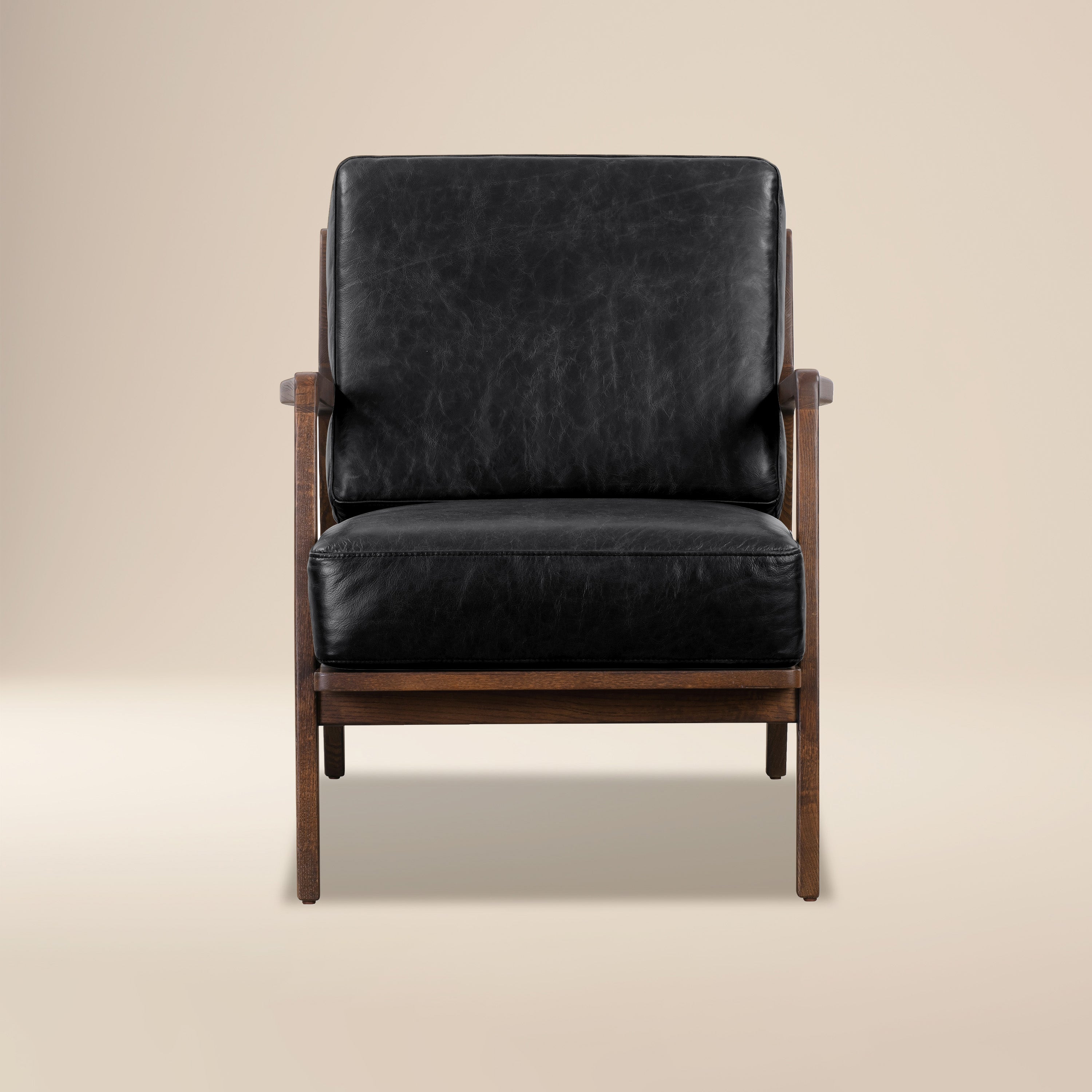 Fauteuil en cuir | Noir onyx