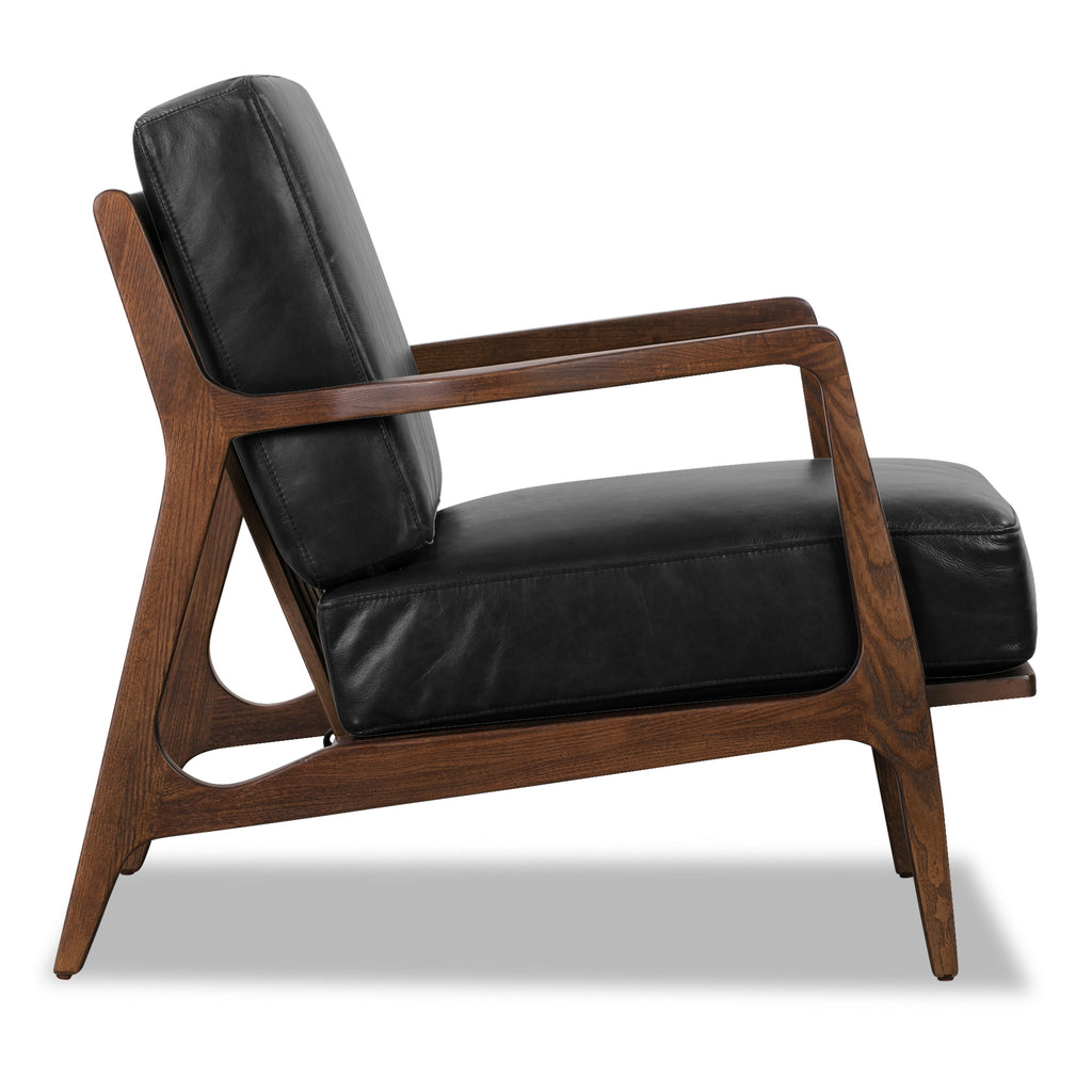 Fauteuil en cuir | Noir onyx