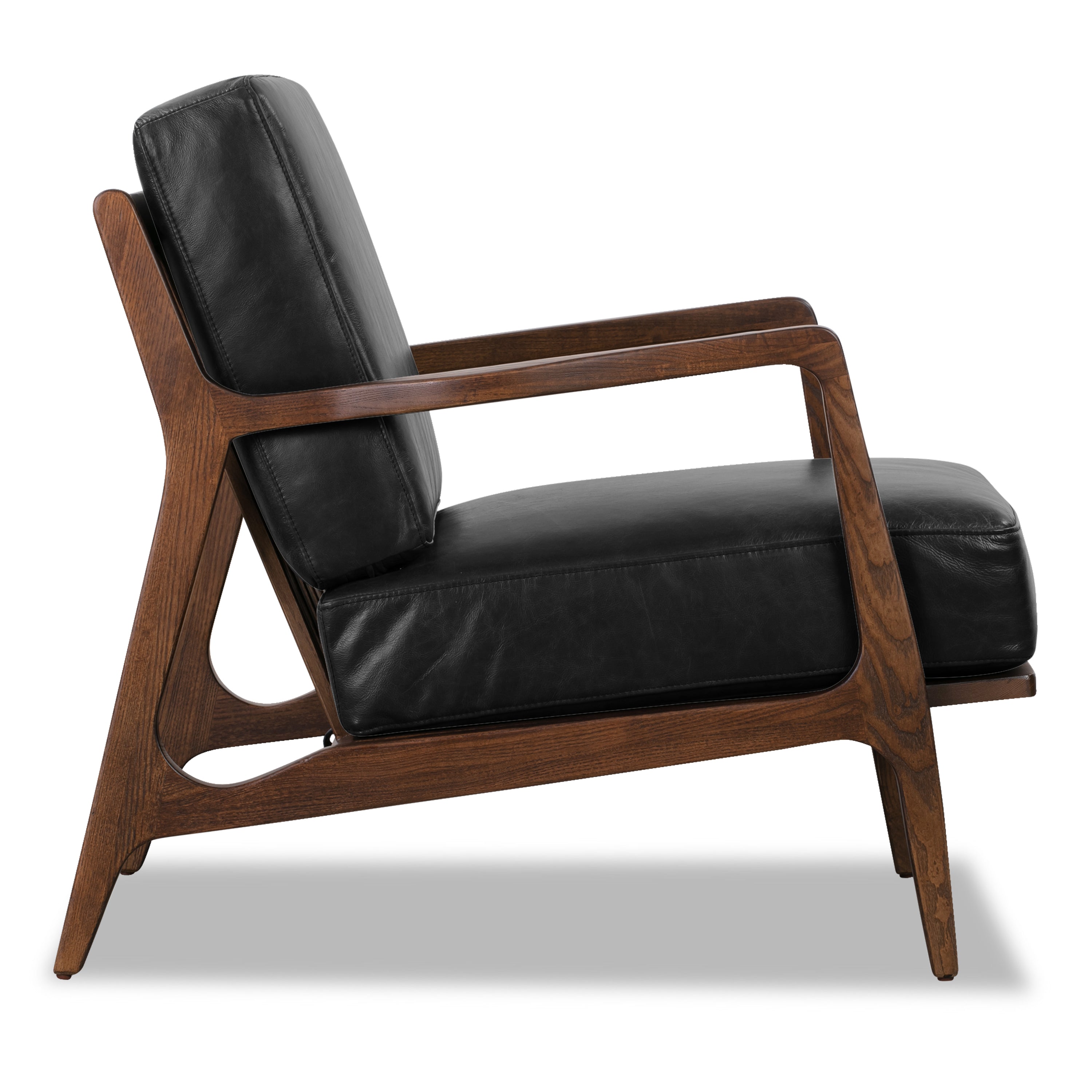 Fauteuil en cuir | Noir onyx