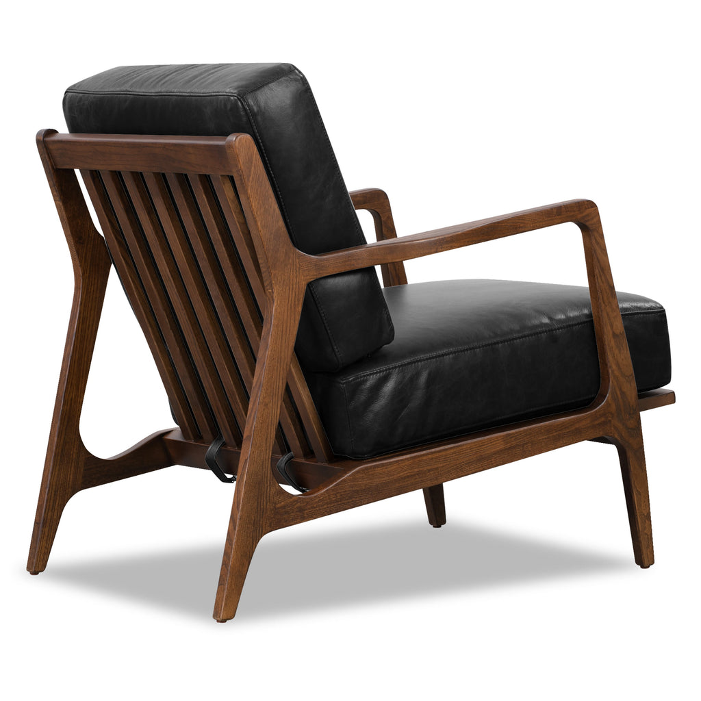 Fauteuil en cuir | Noir onyx