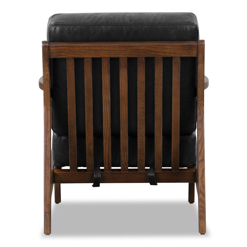 Fauteuil en cuir | Noir onyx