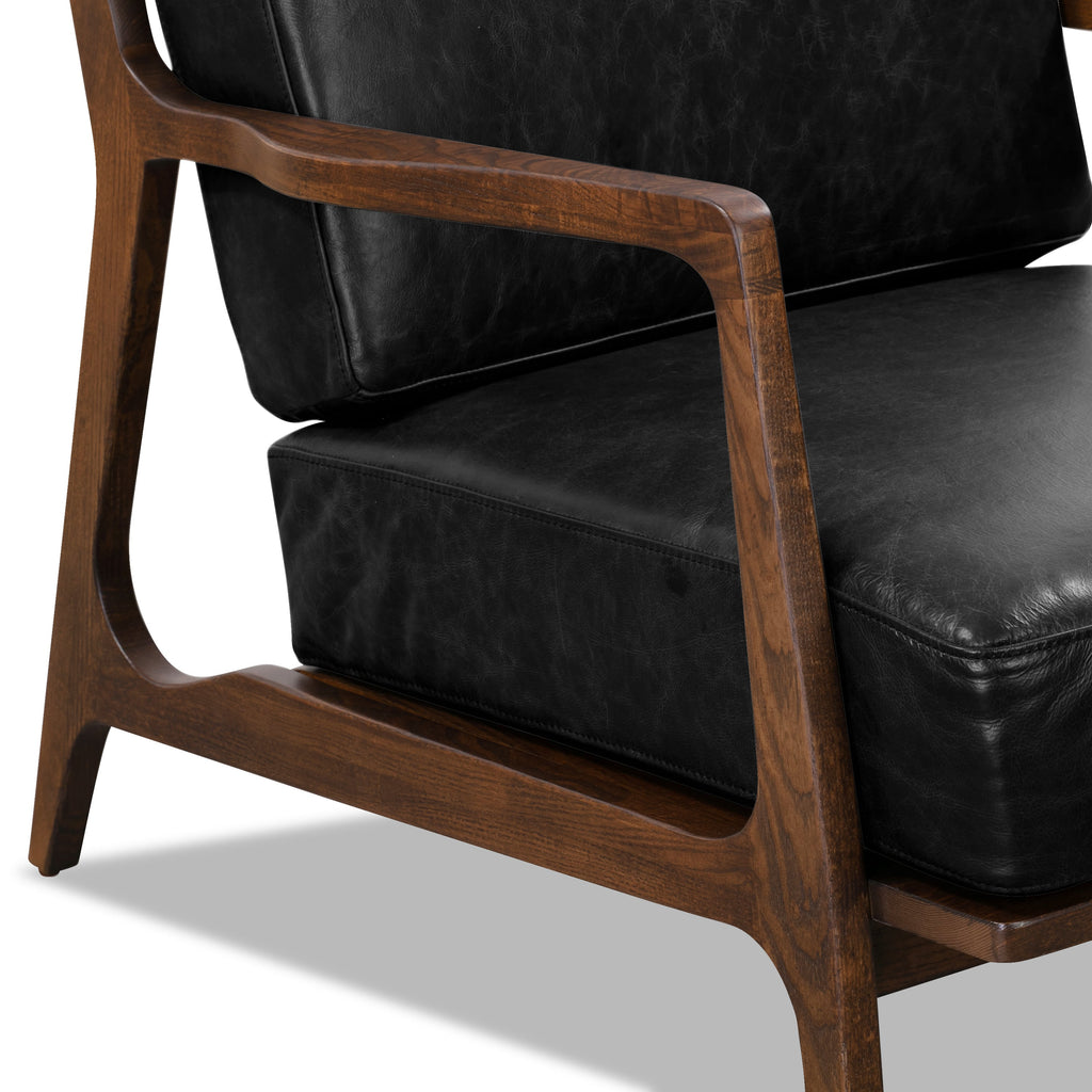 Fauteuil en cuir | Noir onyx