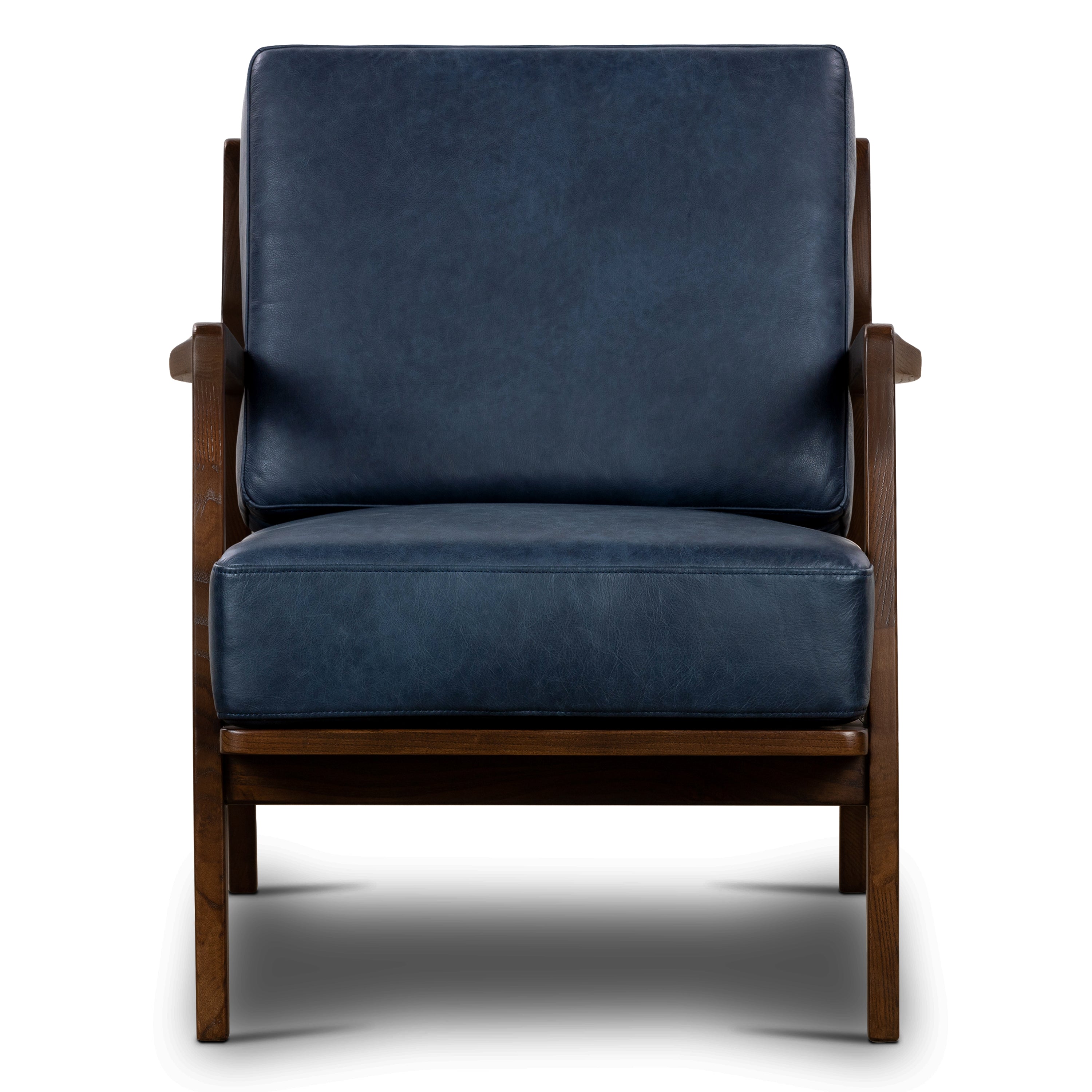 Fauteuil en cuir | Bleu nuit