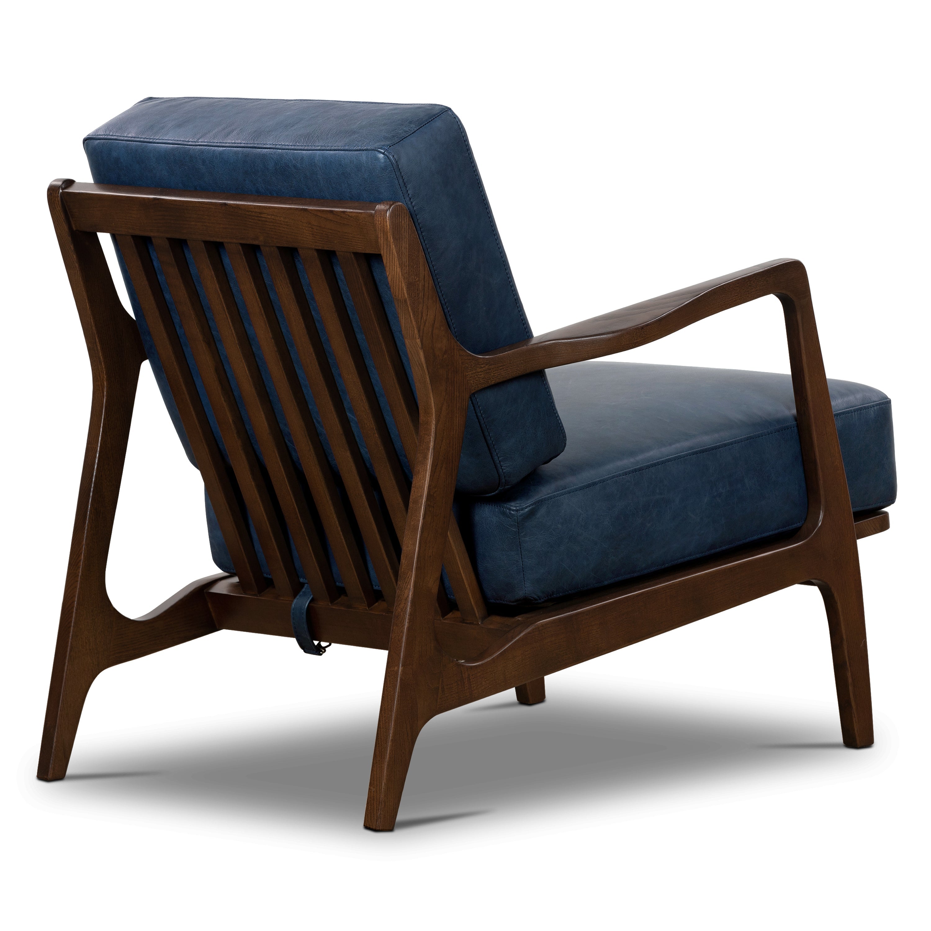 Fauteuil en cuir | Bleu nuit