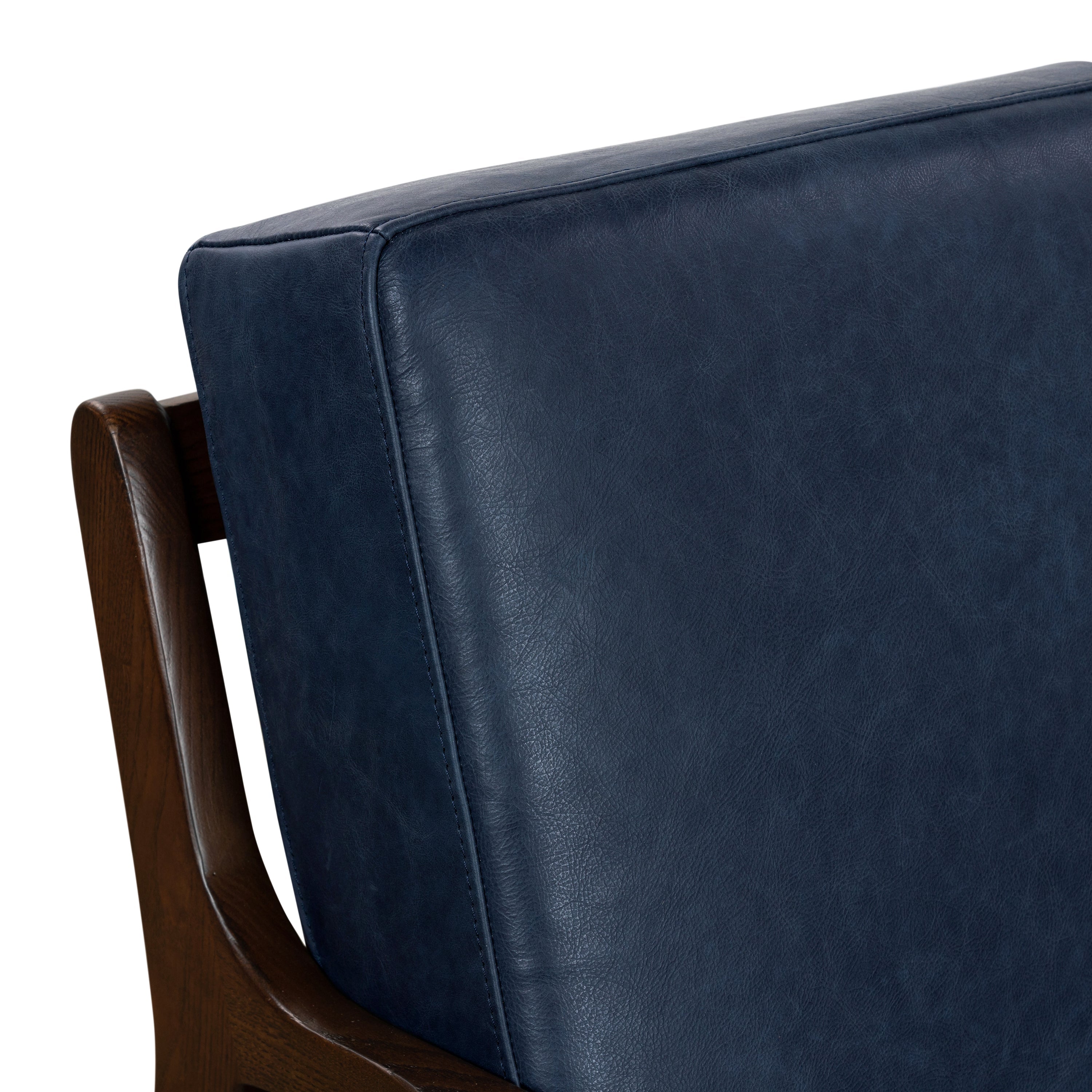 Fauteuil en cuir | Bleu nuit