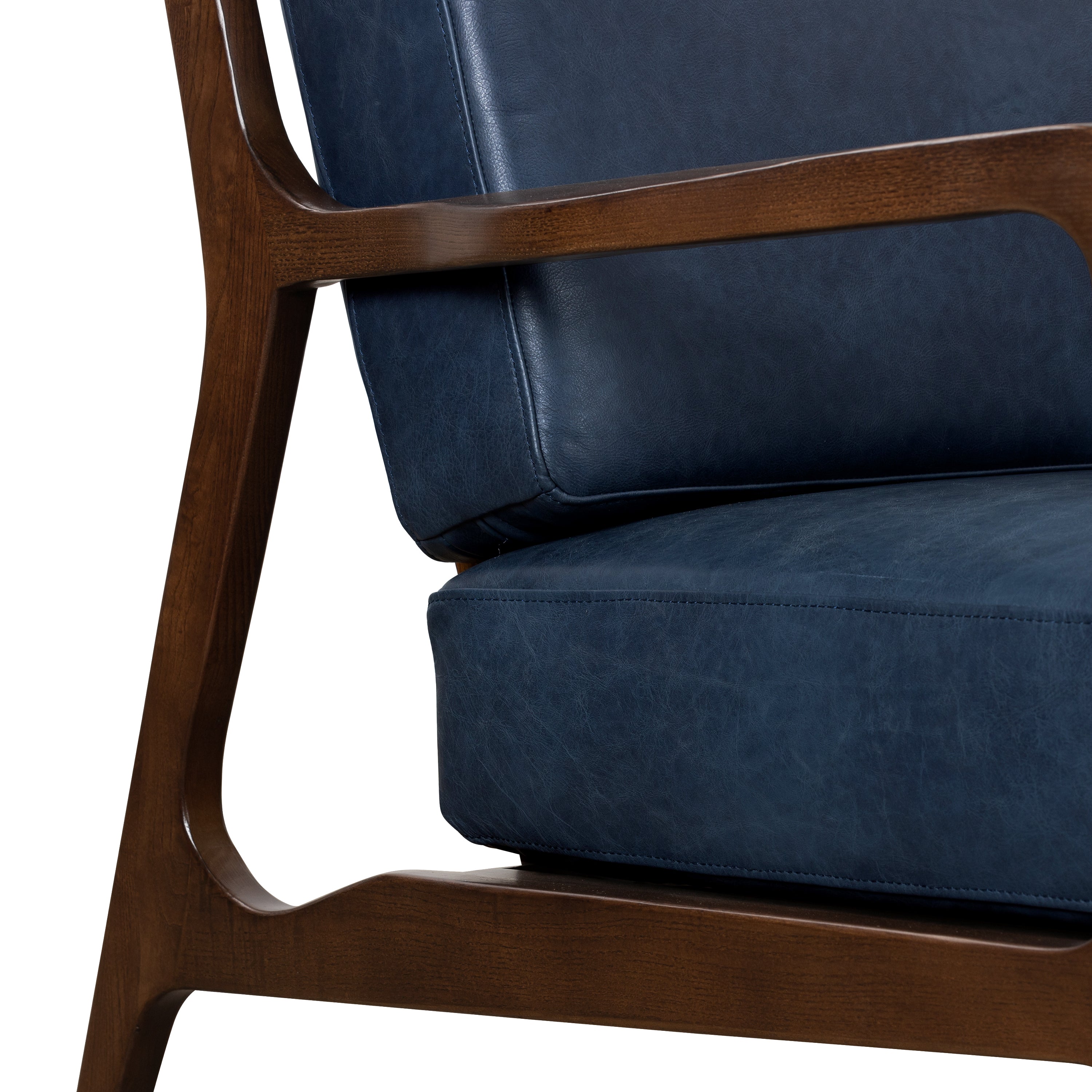Fauteuil en cuir | Bleu nuit