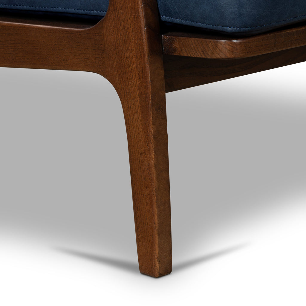 Fauteuil en cuir | Bleu nuit
