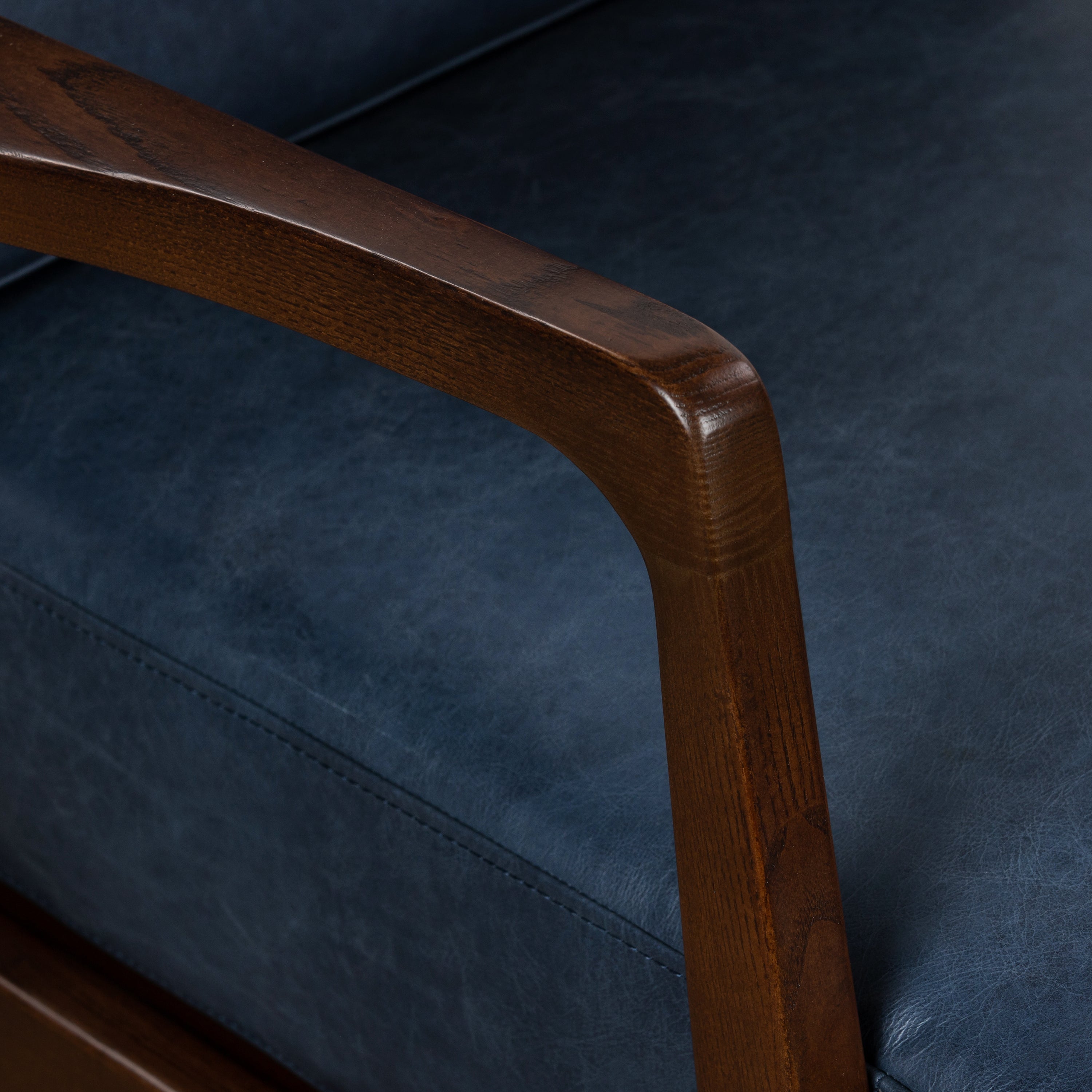 Fauteuil en cuir | Bleu nuit