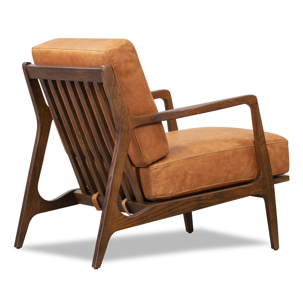 Fauteuil en cuir | Tan cognac
