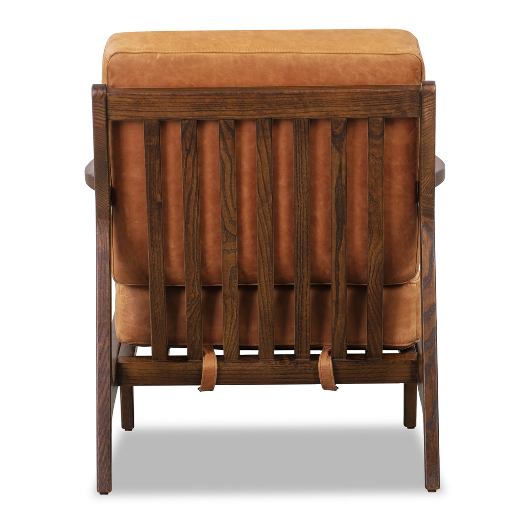 Fauteuil en cuir | Tan cognac