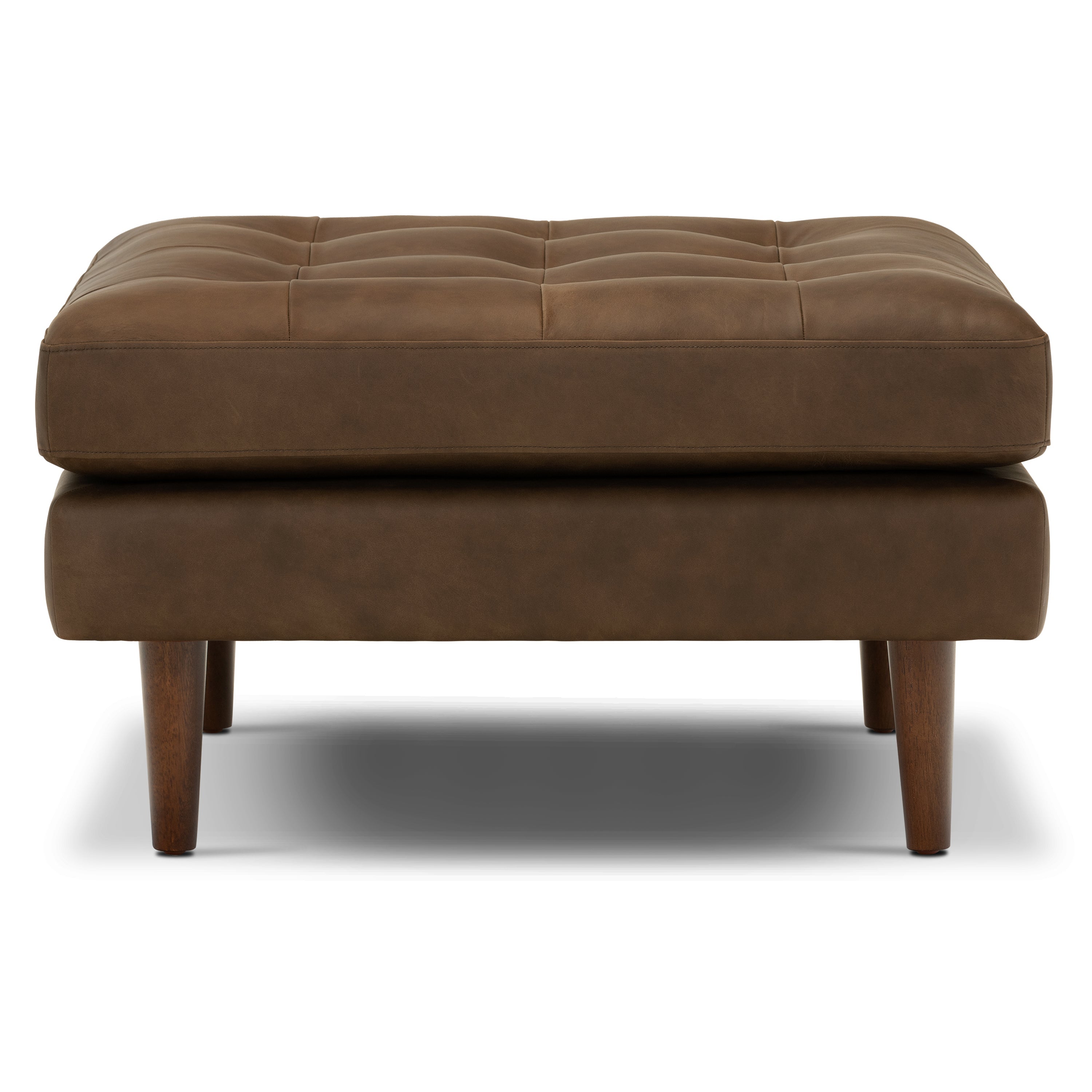 Pouf en cuir | Brun cacao