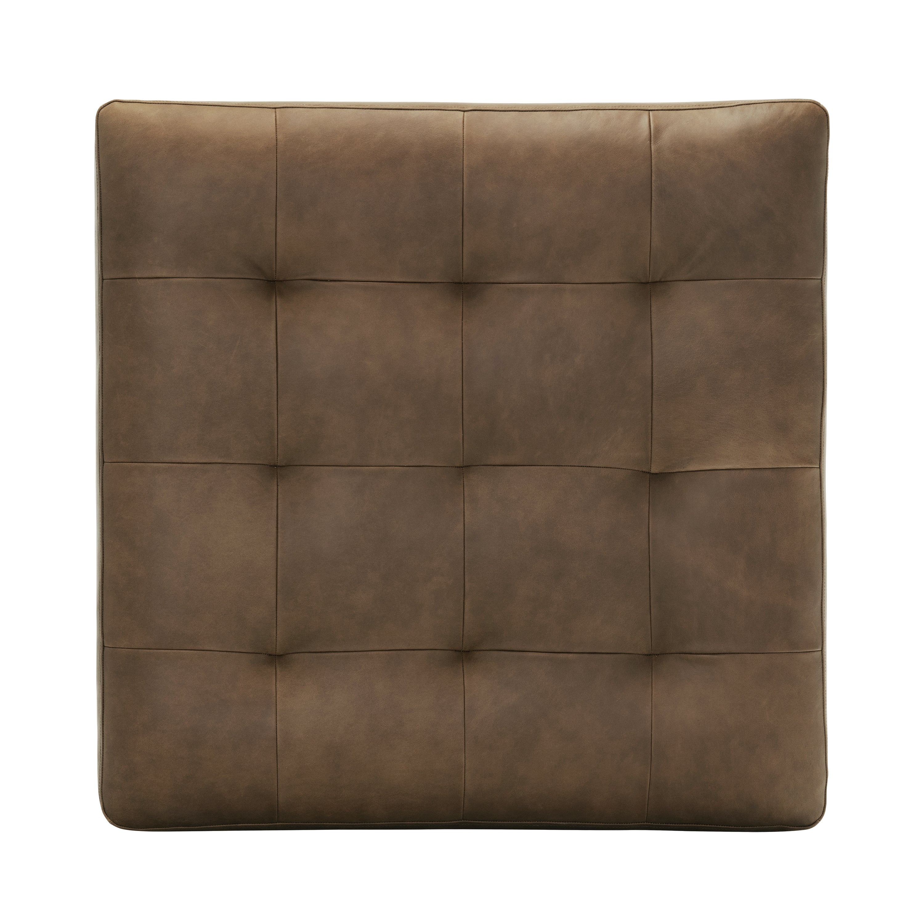 Pouf en cuir | Brun cacao