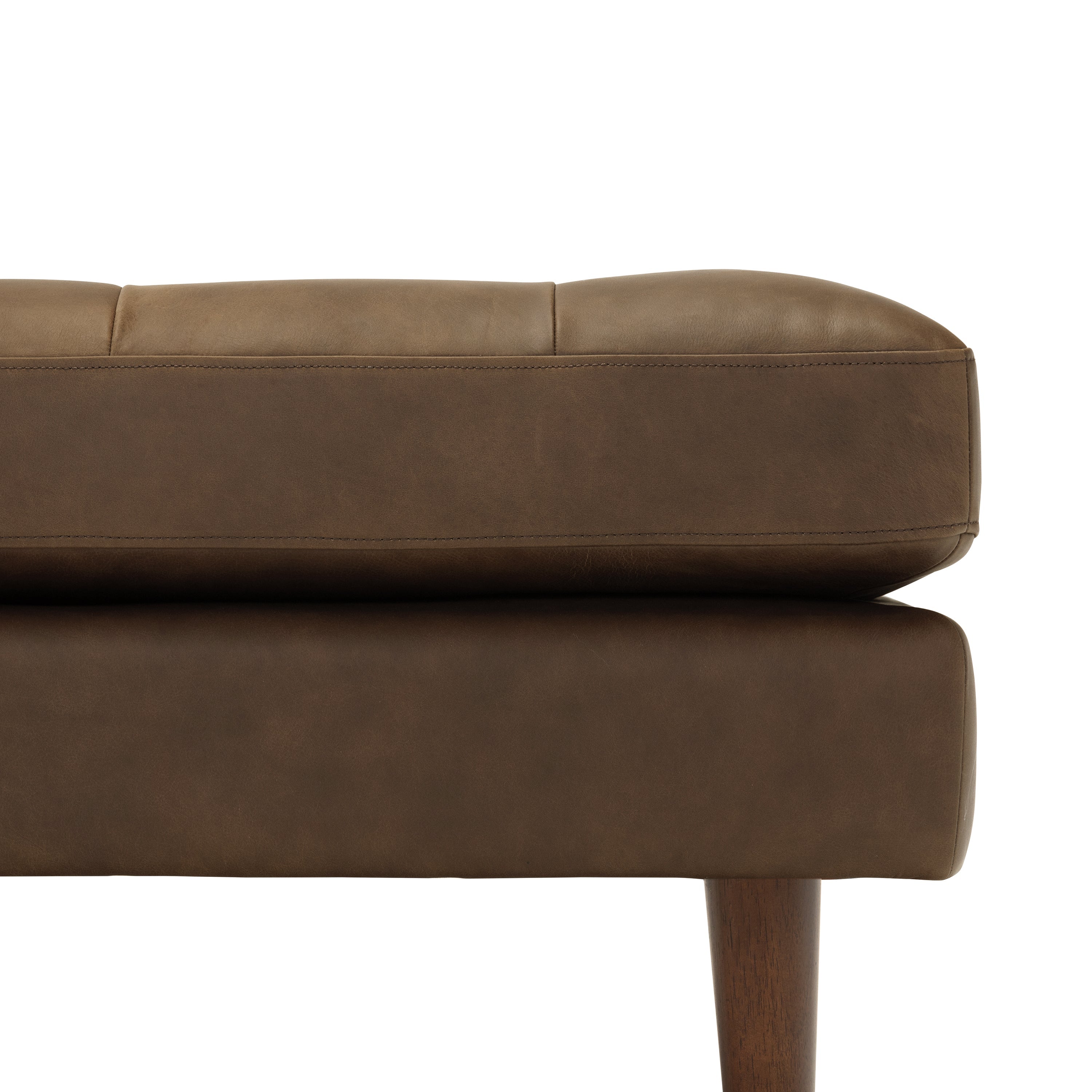 Pouf en cuir | Brun cacao