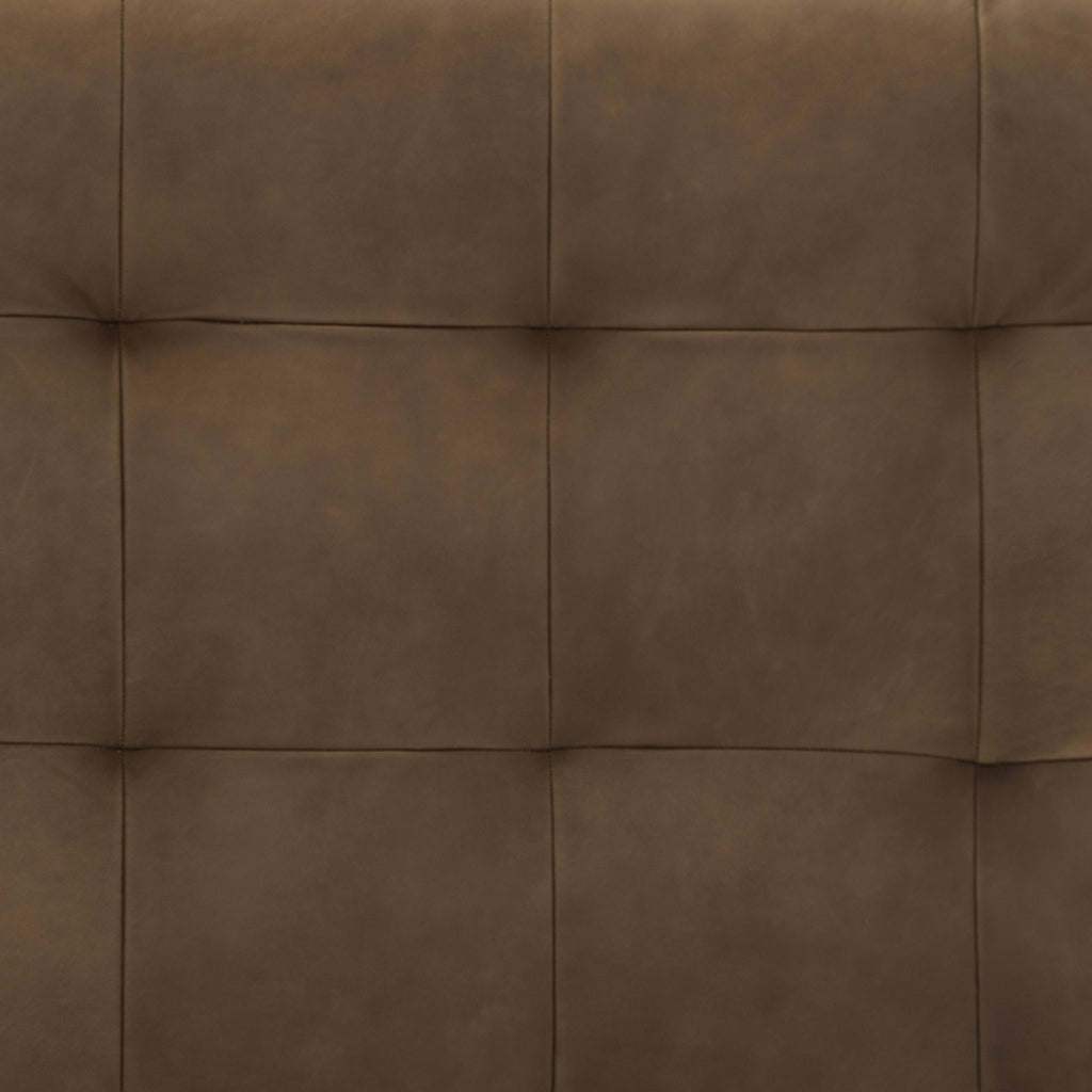 Pouf en cuir | Brun cacao