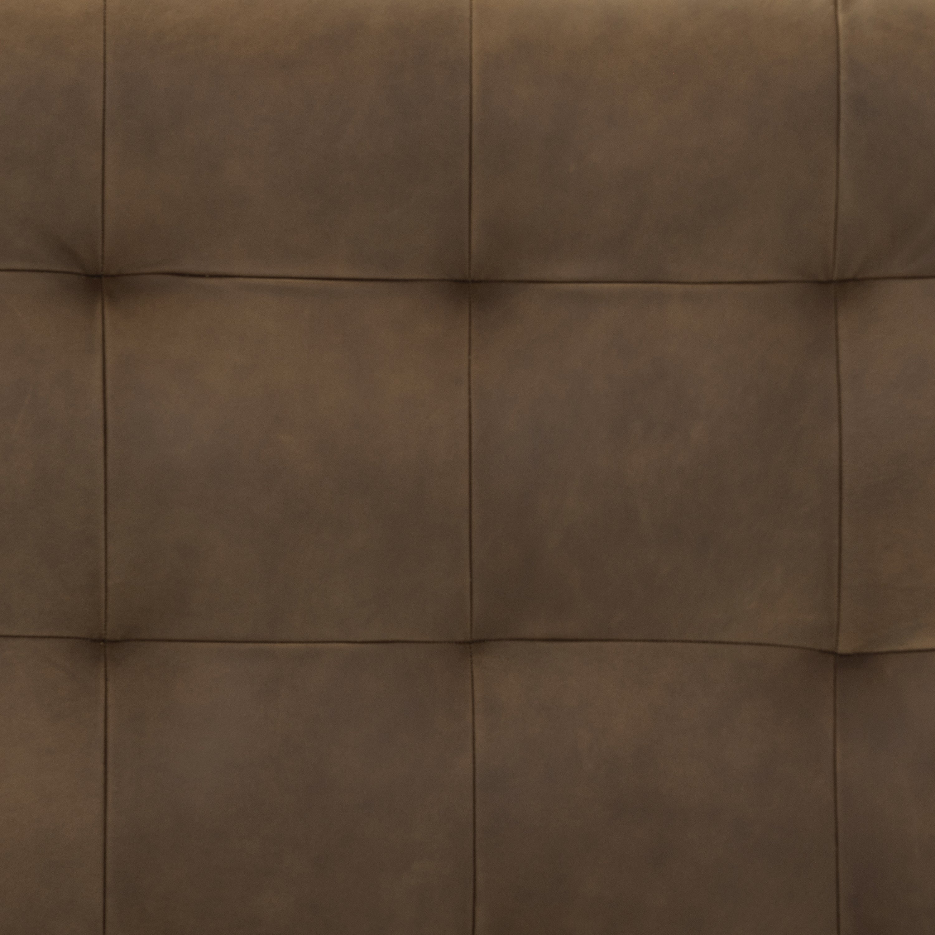 Pouf en cuir | Brun cacao