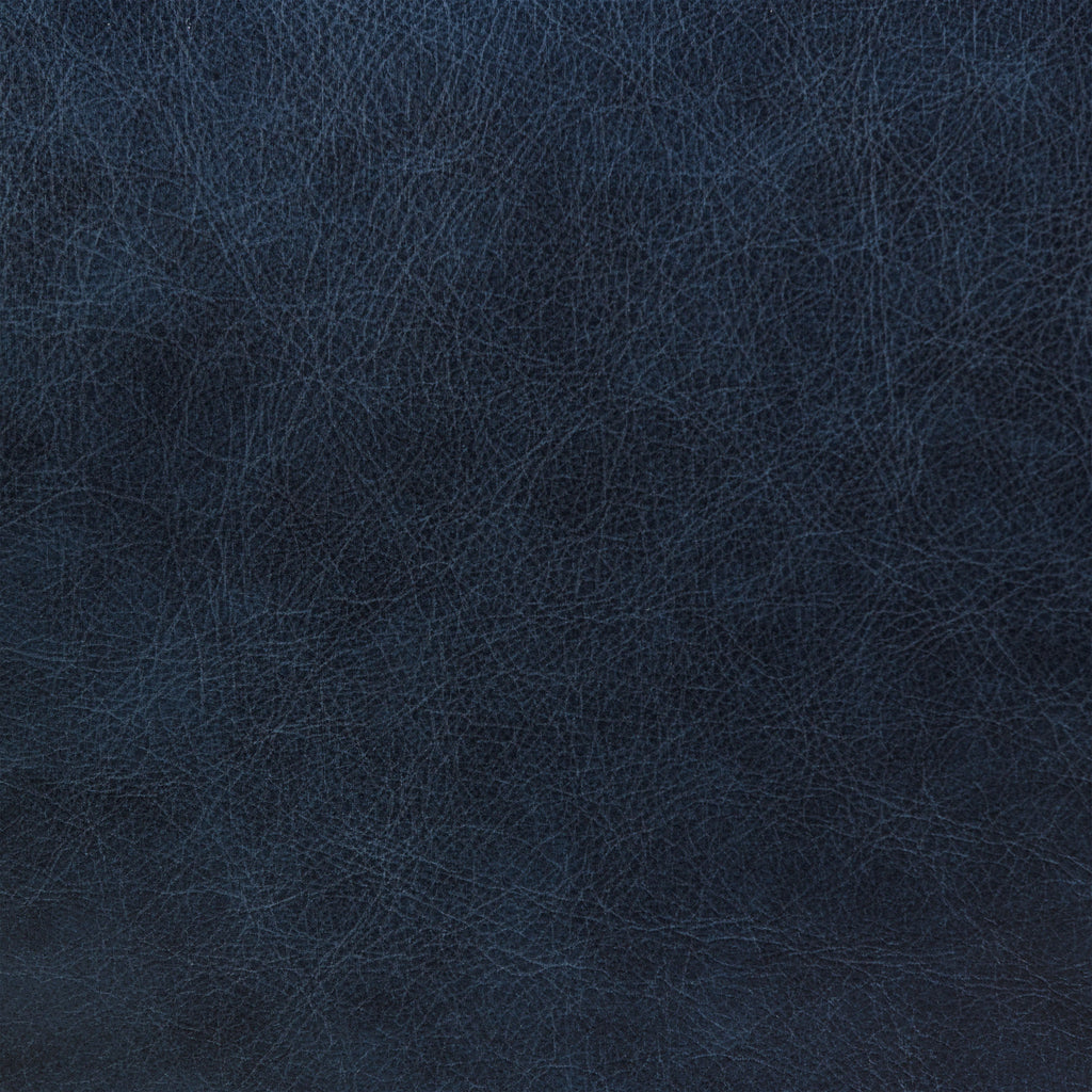 Pouf en cuir | Bleu nuit