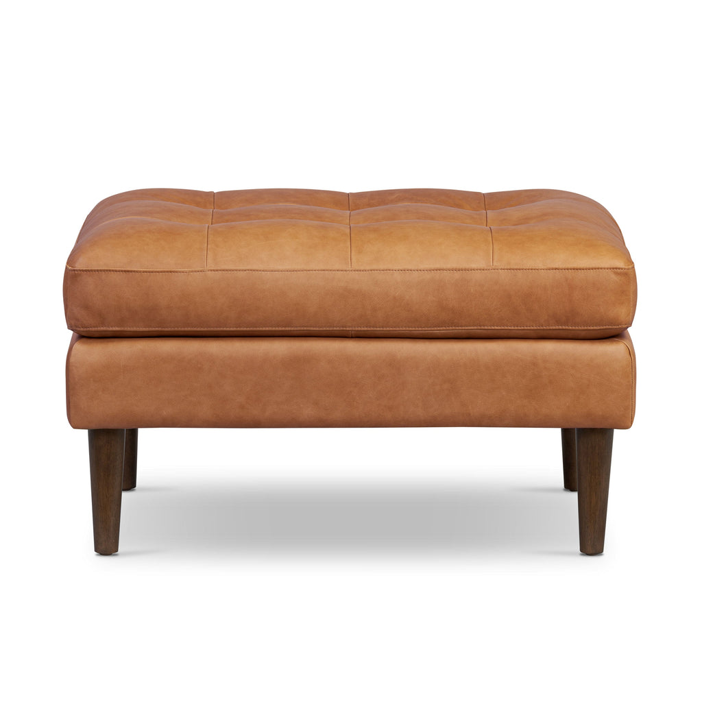 Pouf en cuir | Cognac