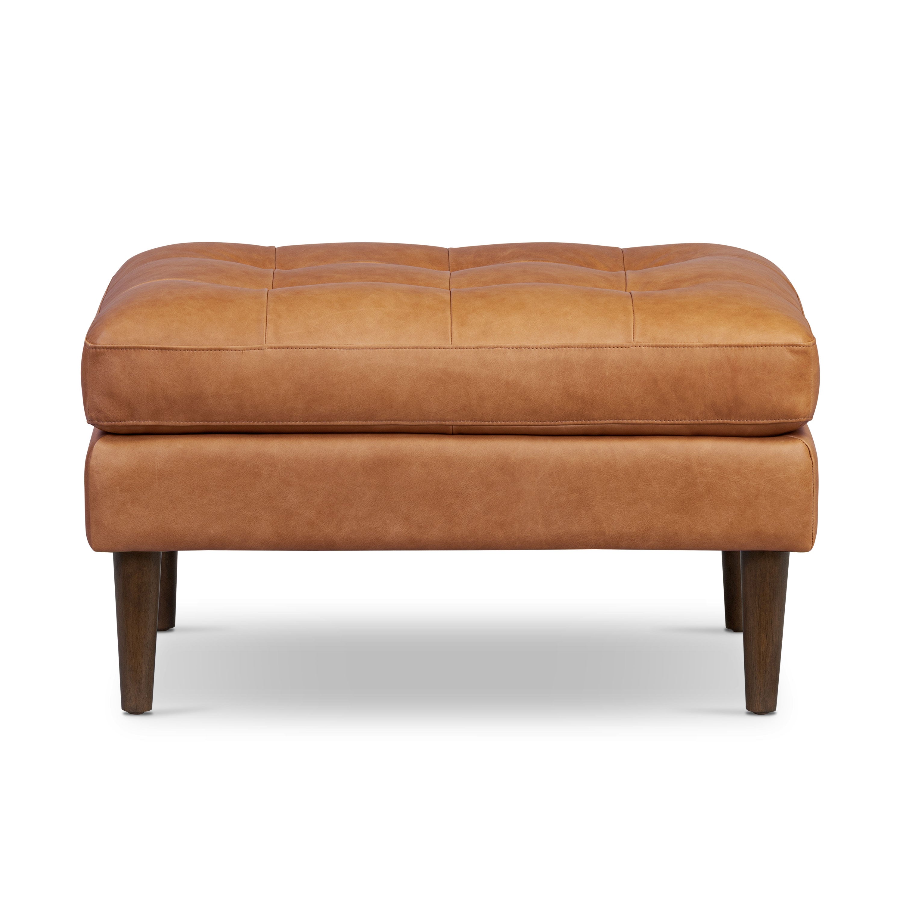 Pouf en cuir | Cognac