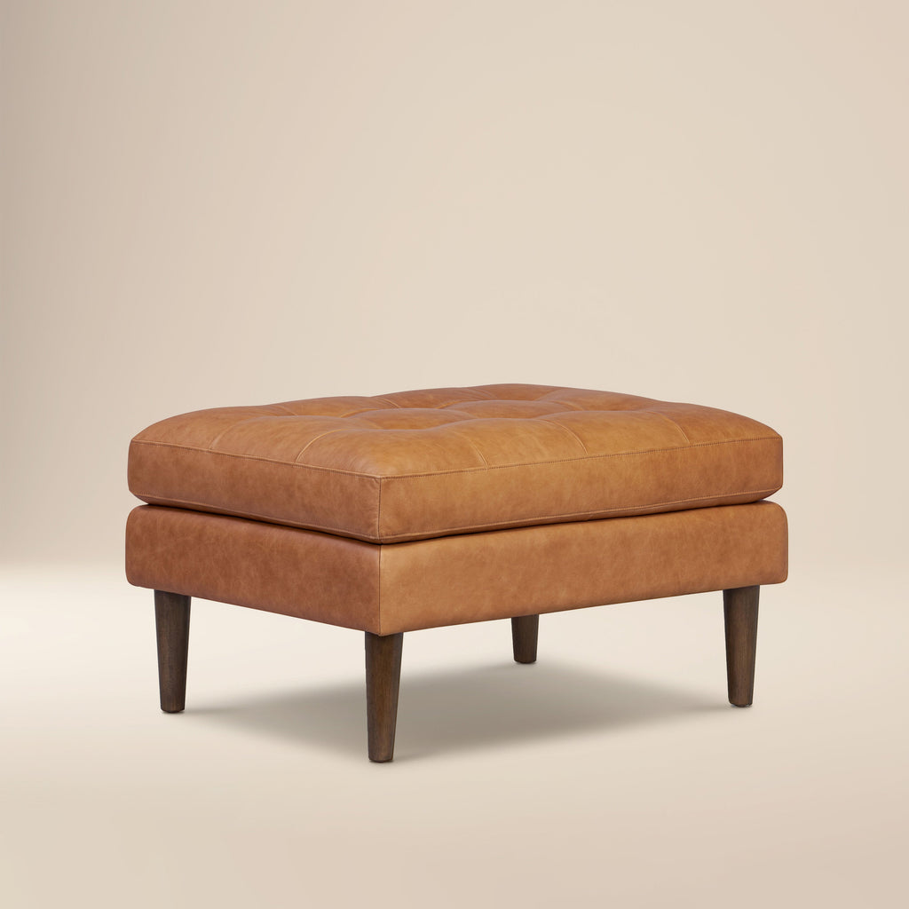 Pouf en cuir | Cognac