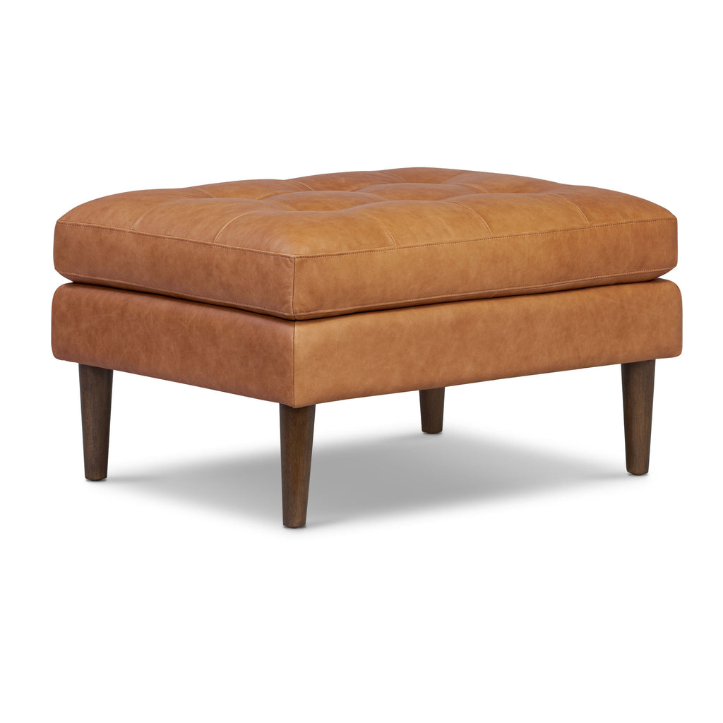 Pouf en cuir | Cognac