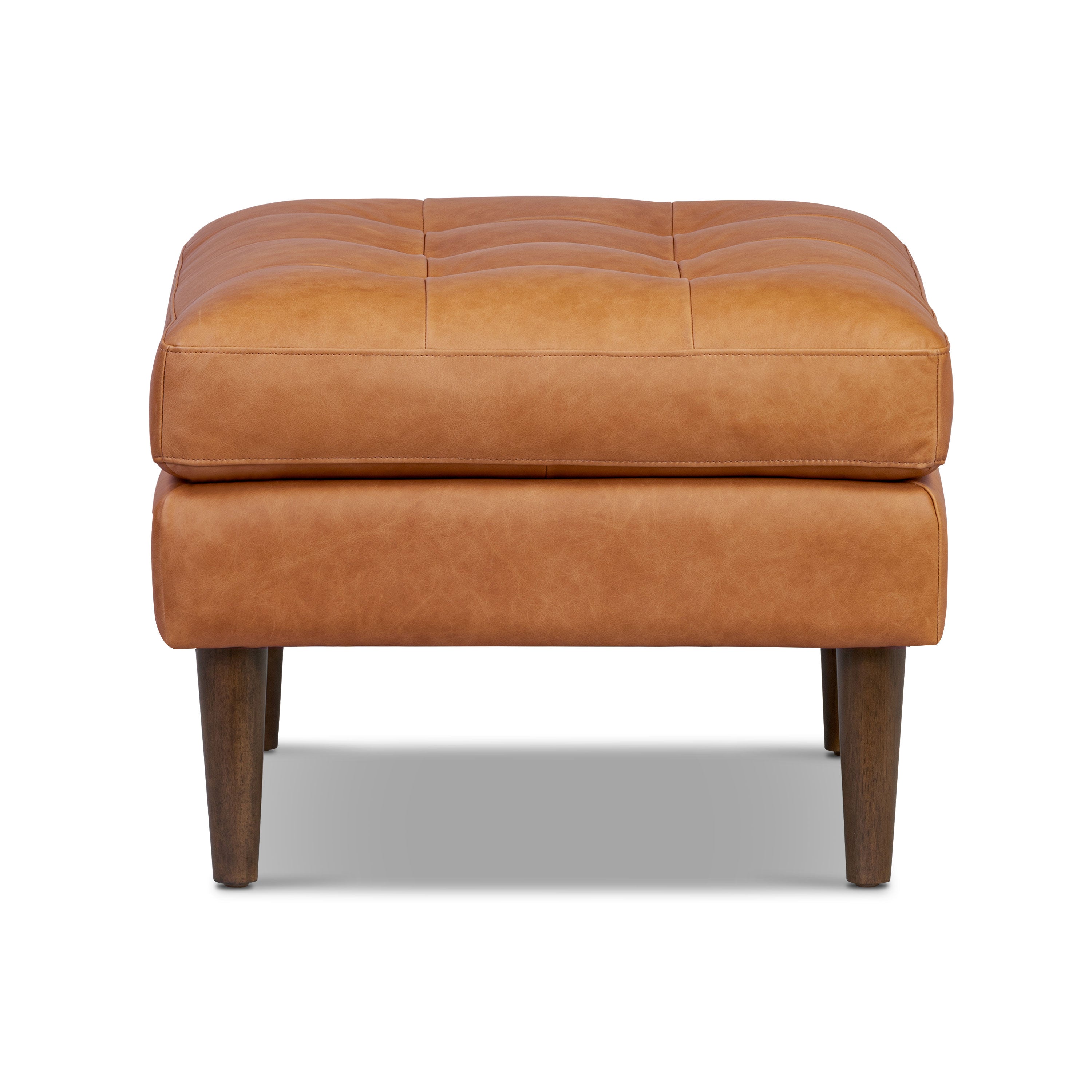 Pouf en cuir | Cognac