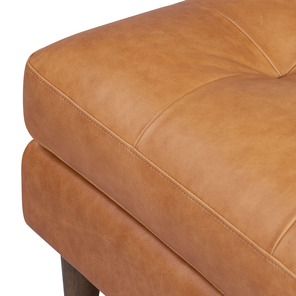 Pouf en cuir | Cognac