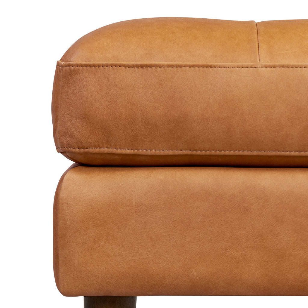 Pouf en cuir | Cognac