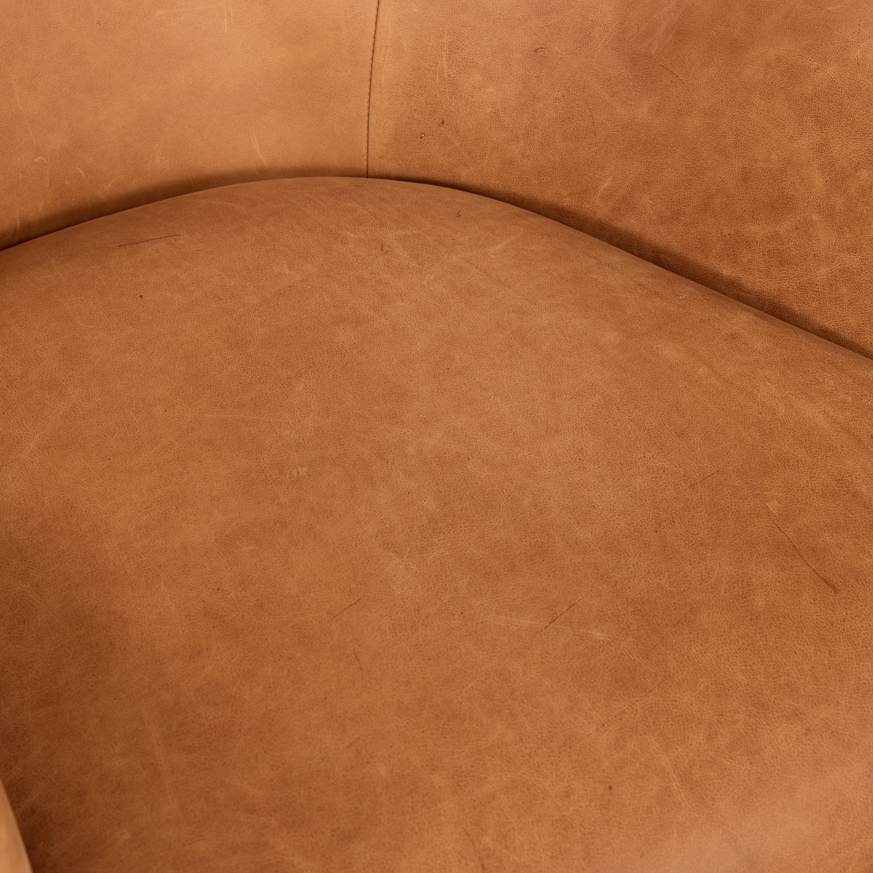 Fauteuil en cuir | Tan cognac