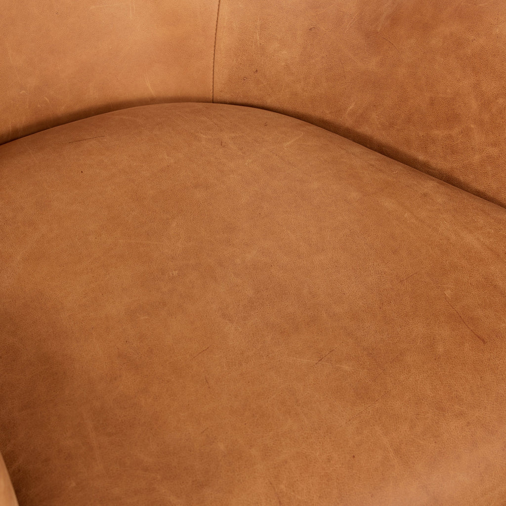 Fauteuil en cuir | Tan Cognac