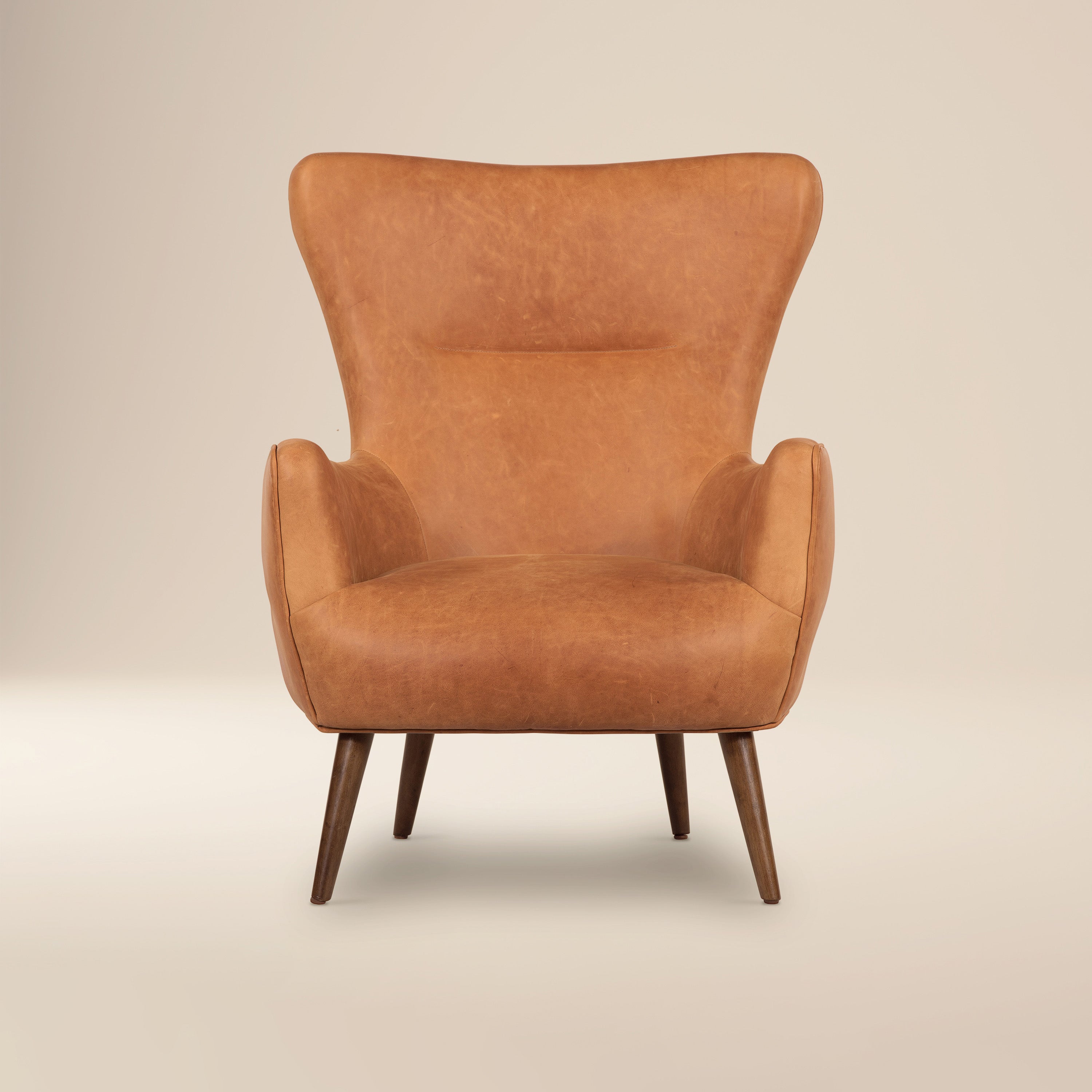 Fauteuil en cuir | Tan Cognac